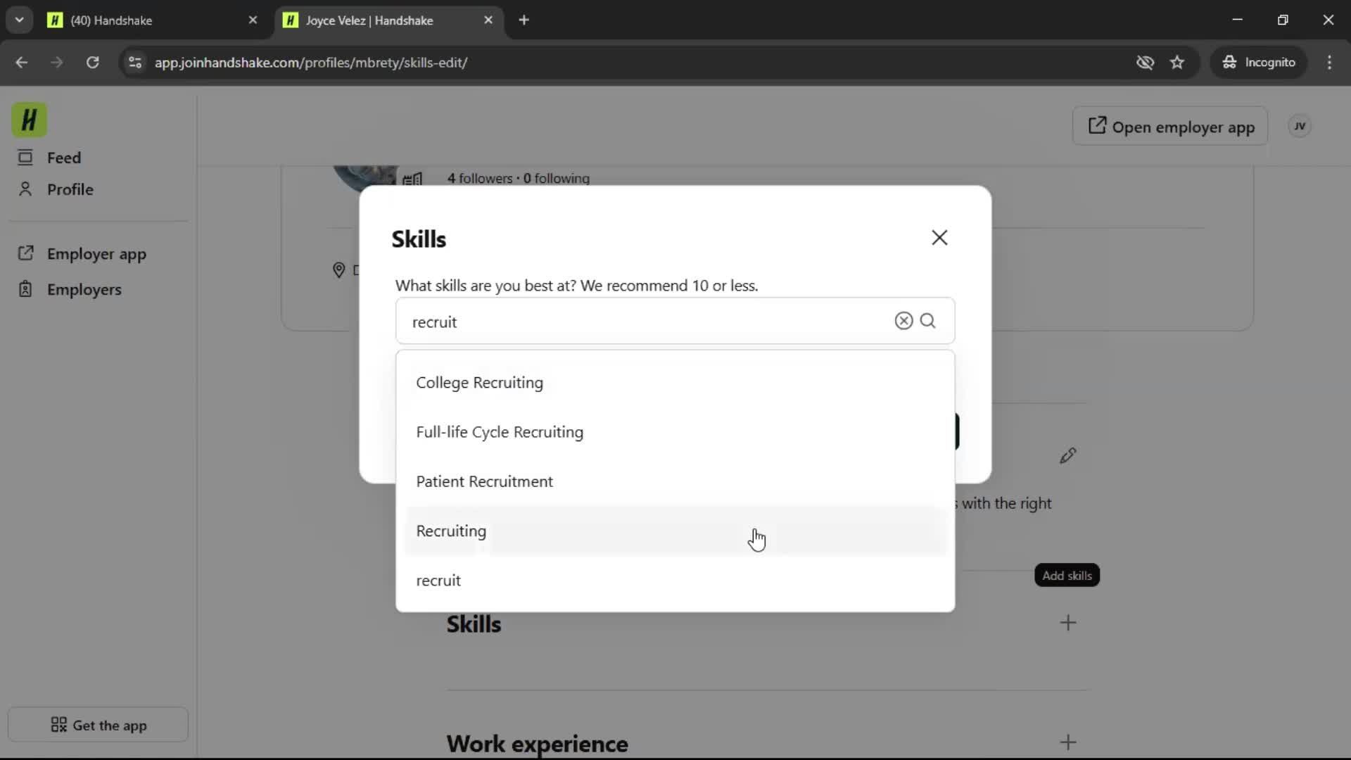 Updating your profile screenshot