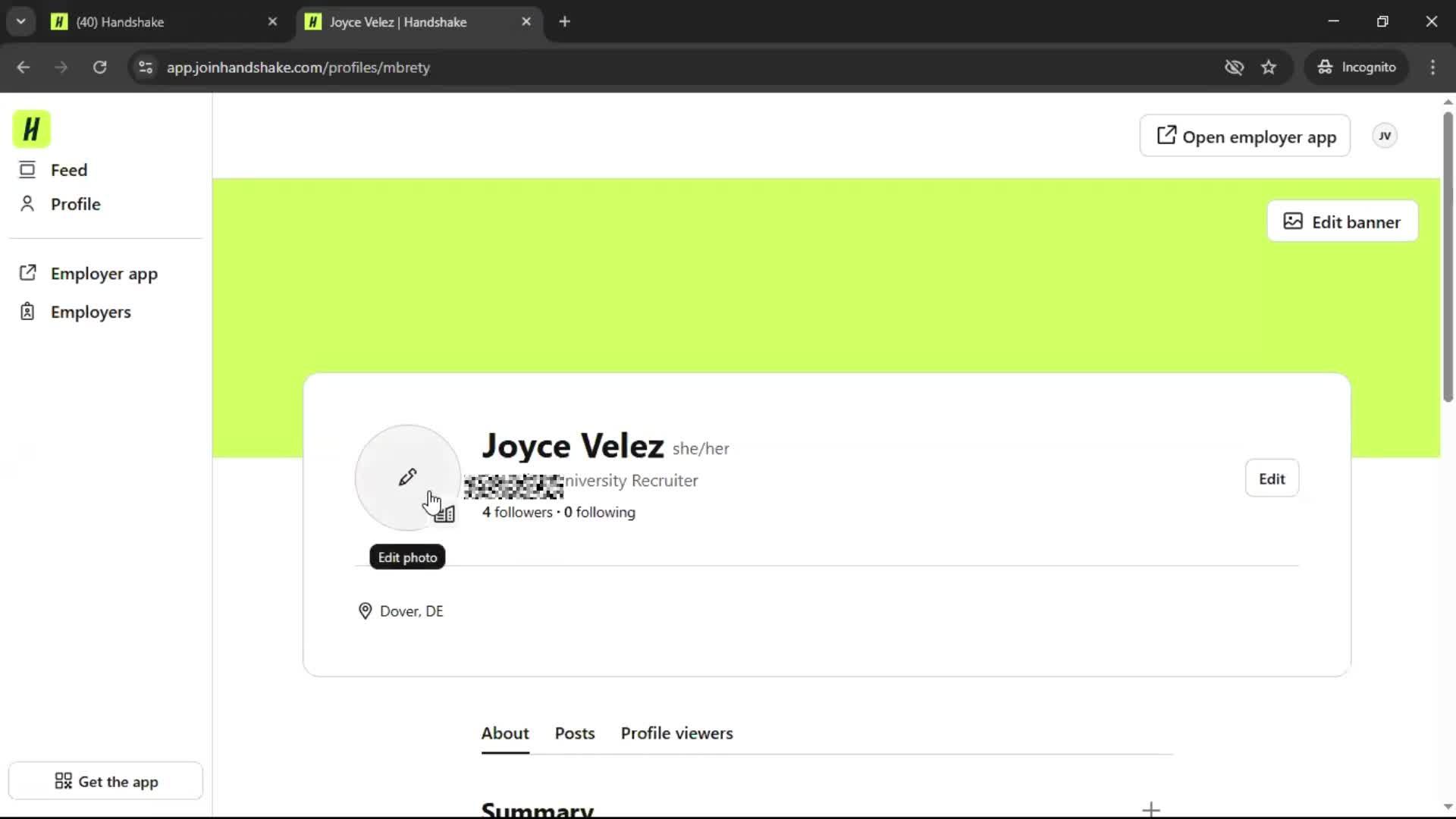 Updating your profile screenshot