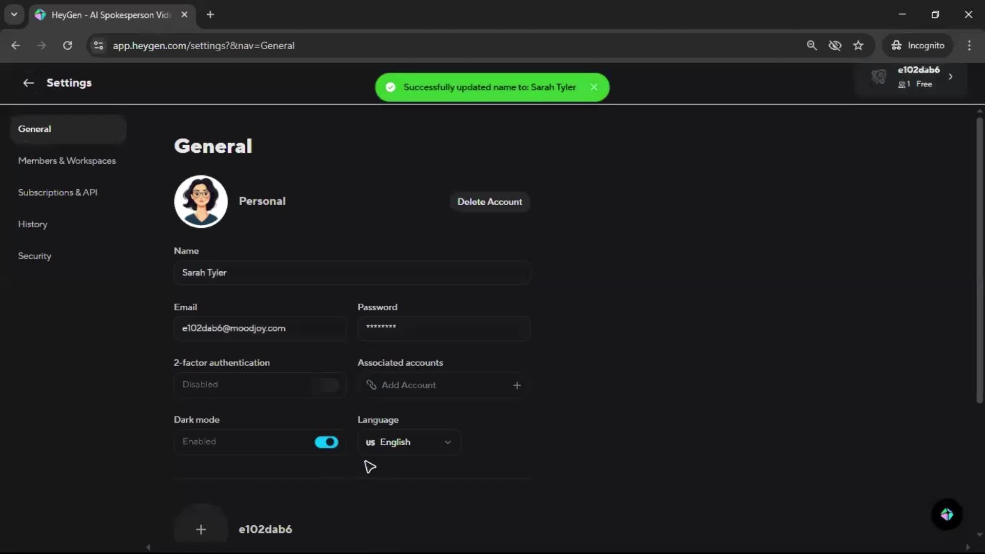 Updating your profile screenshot