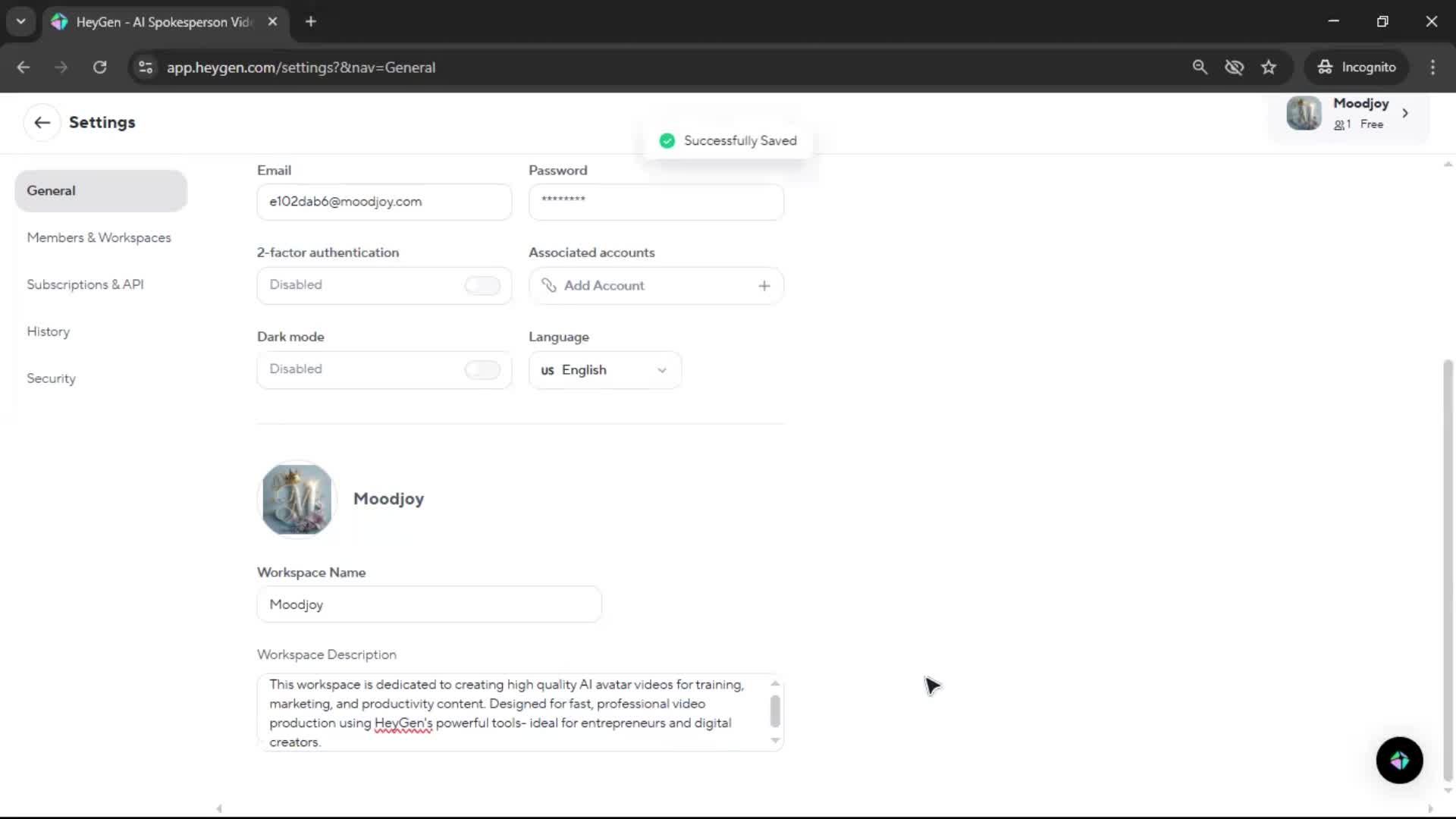 Updating your profile screenshot