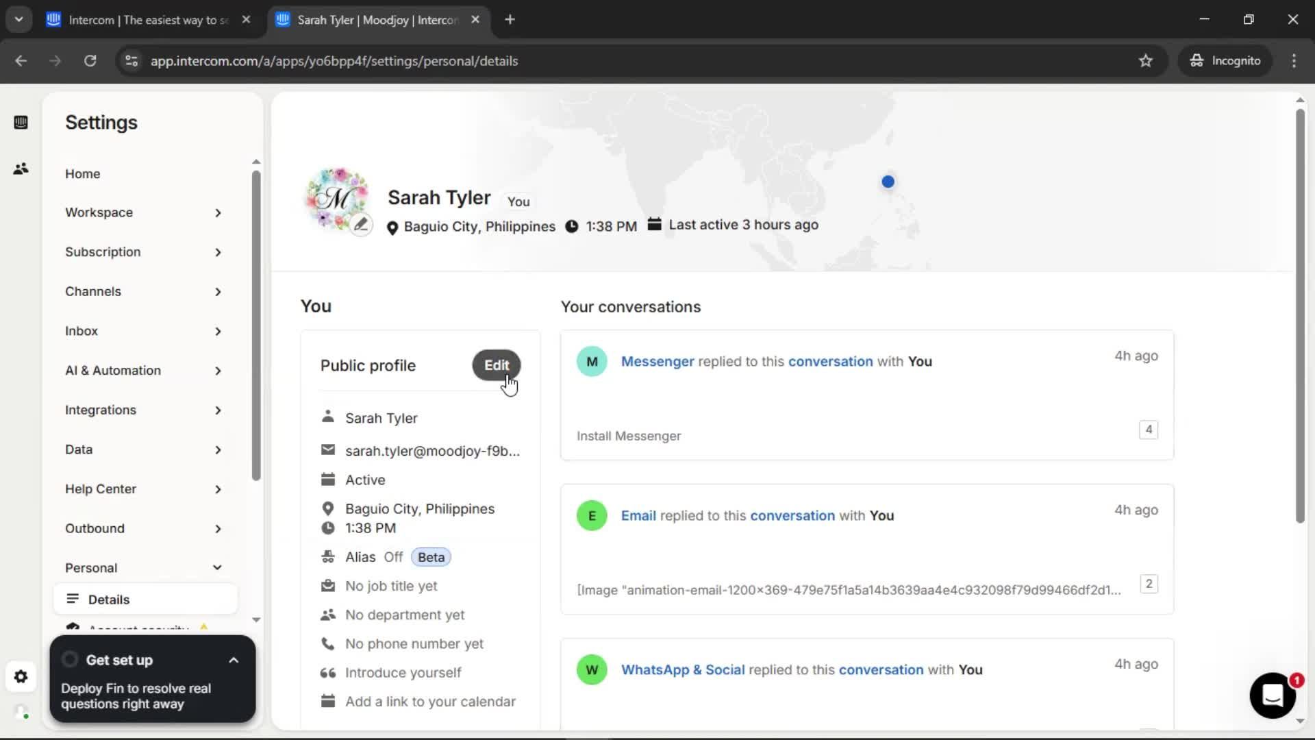 Updating your profile screenshot