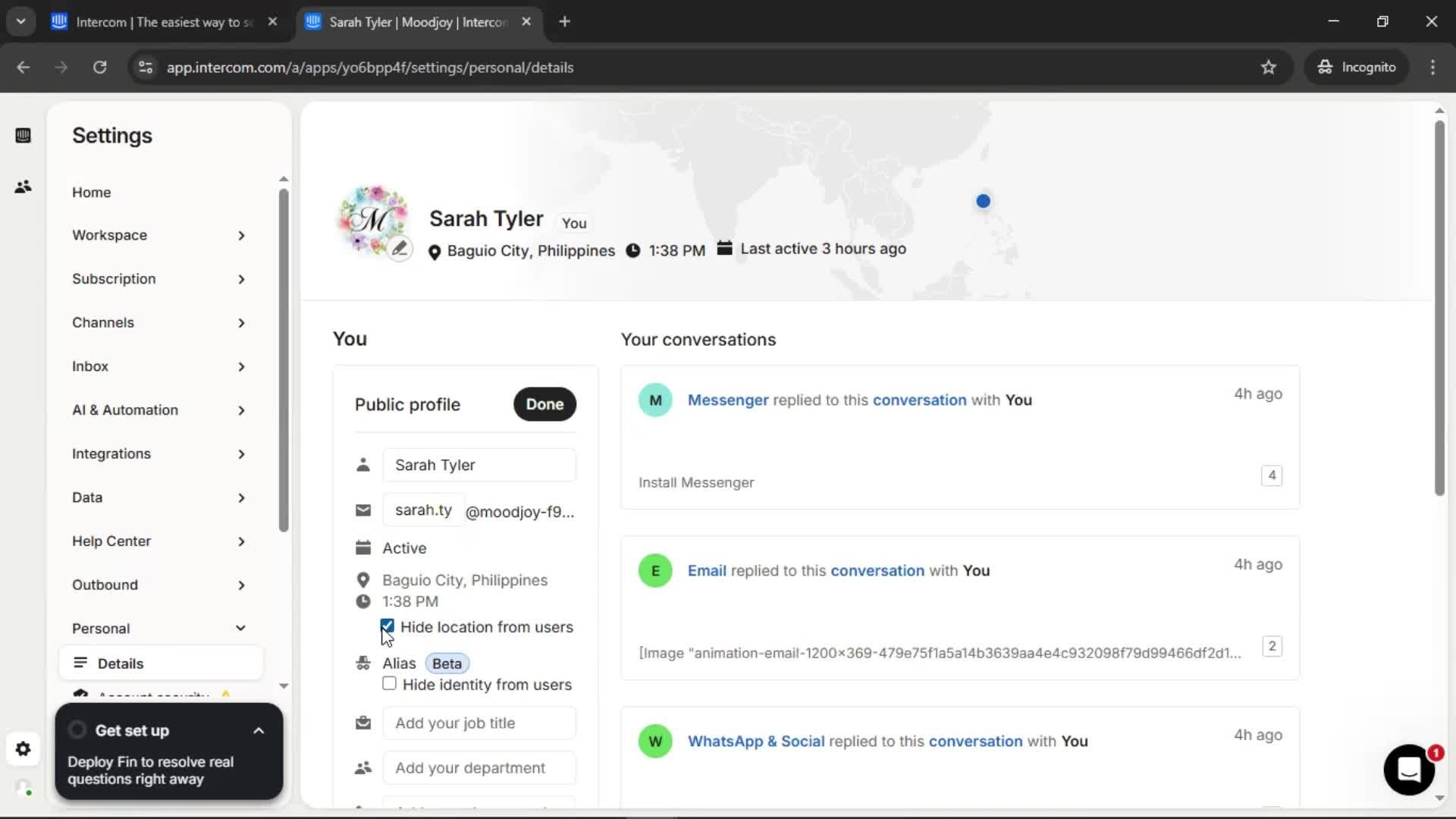Updating your profile screenshot