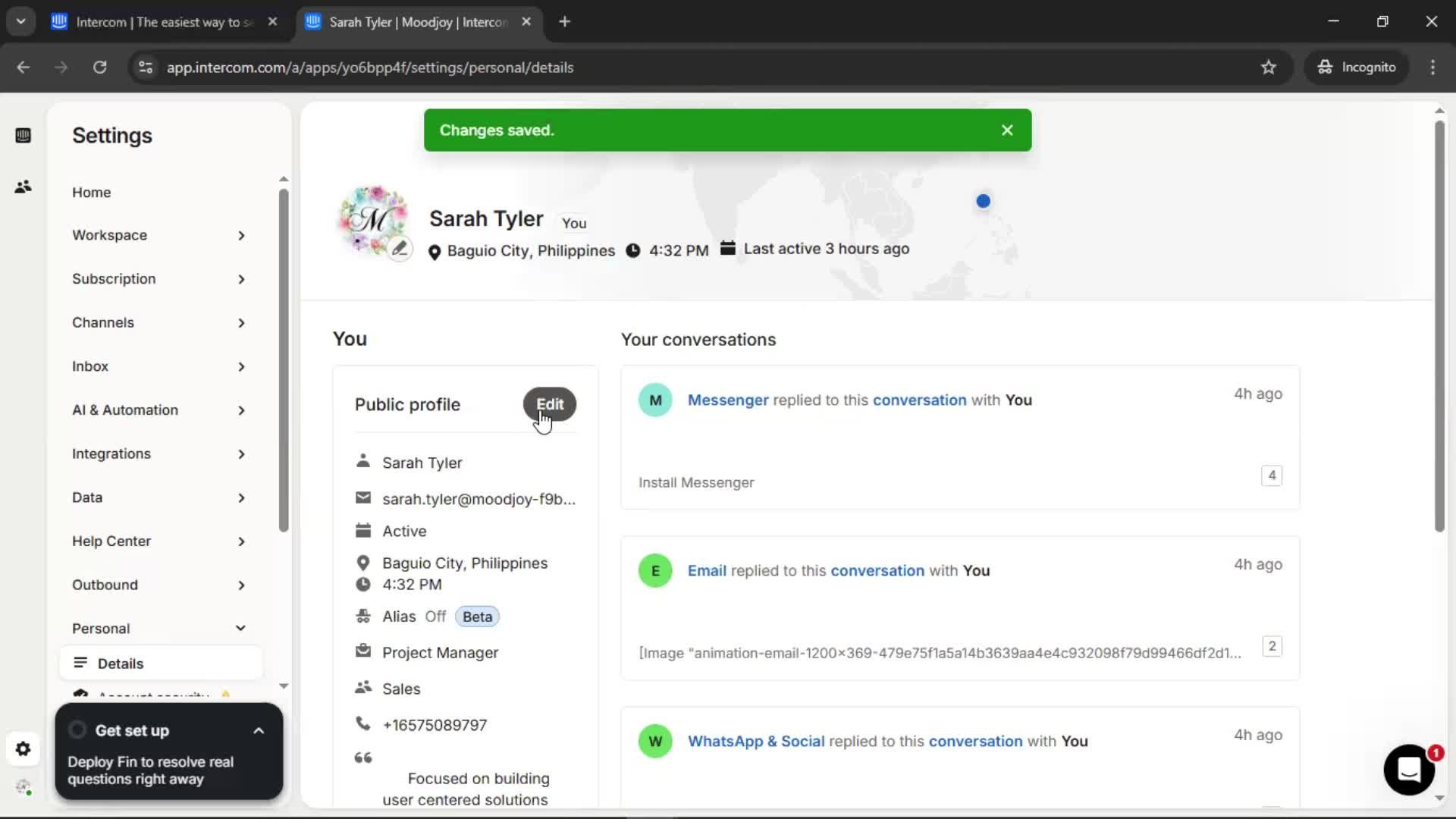 Updating your profile screenshot