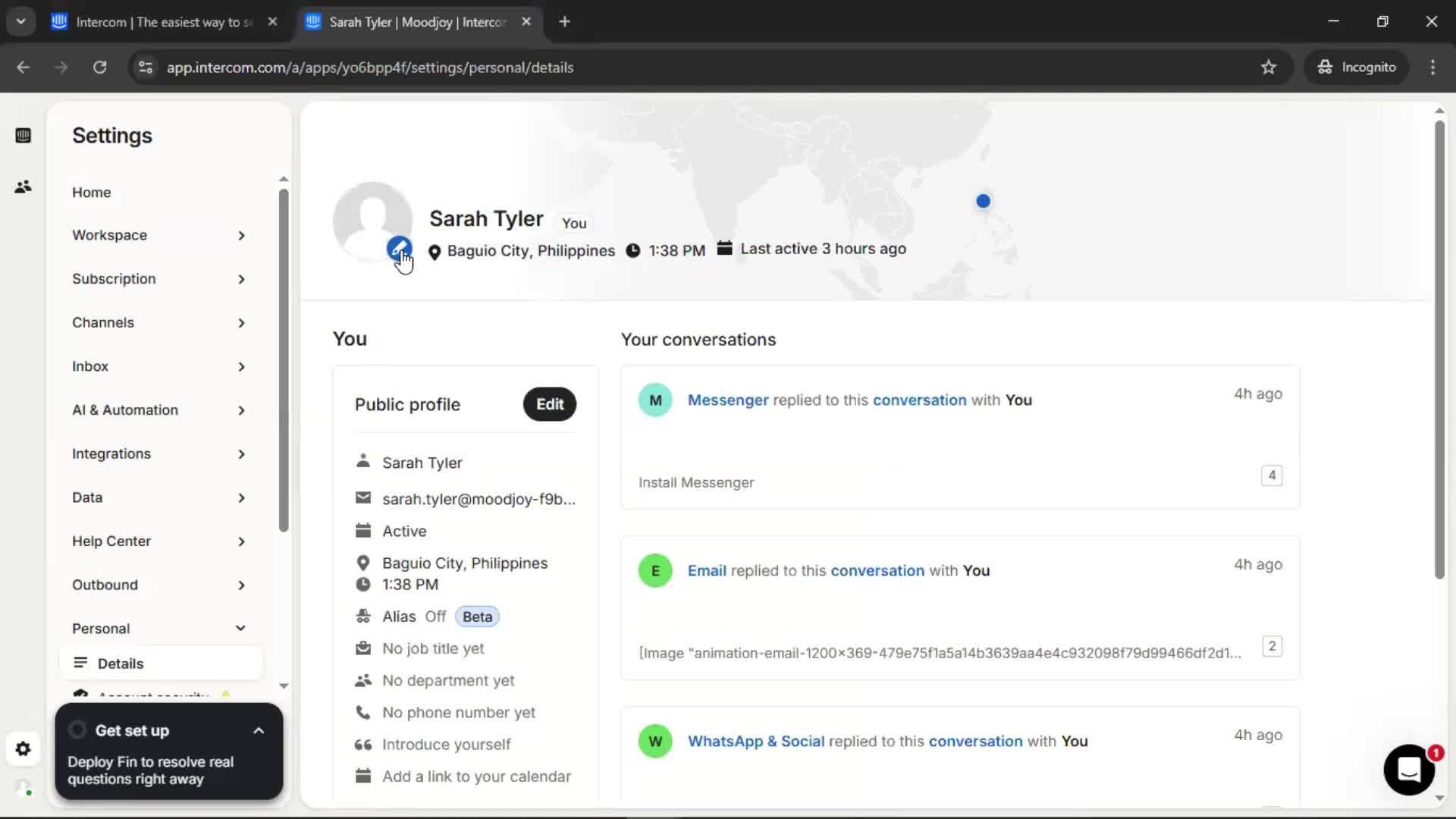 Updating your profile screenshot