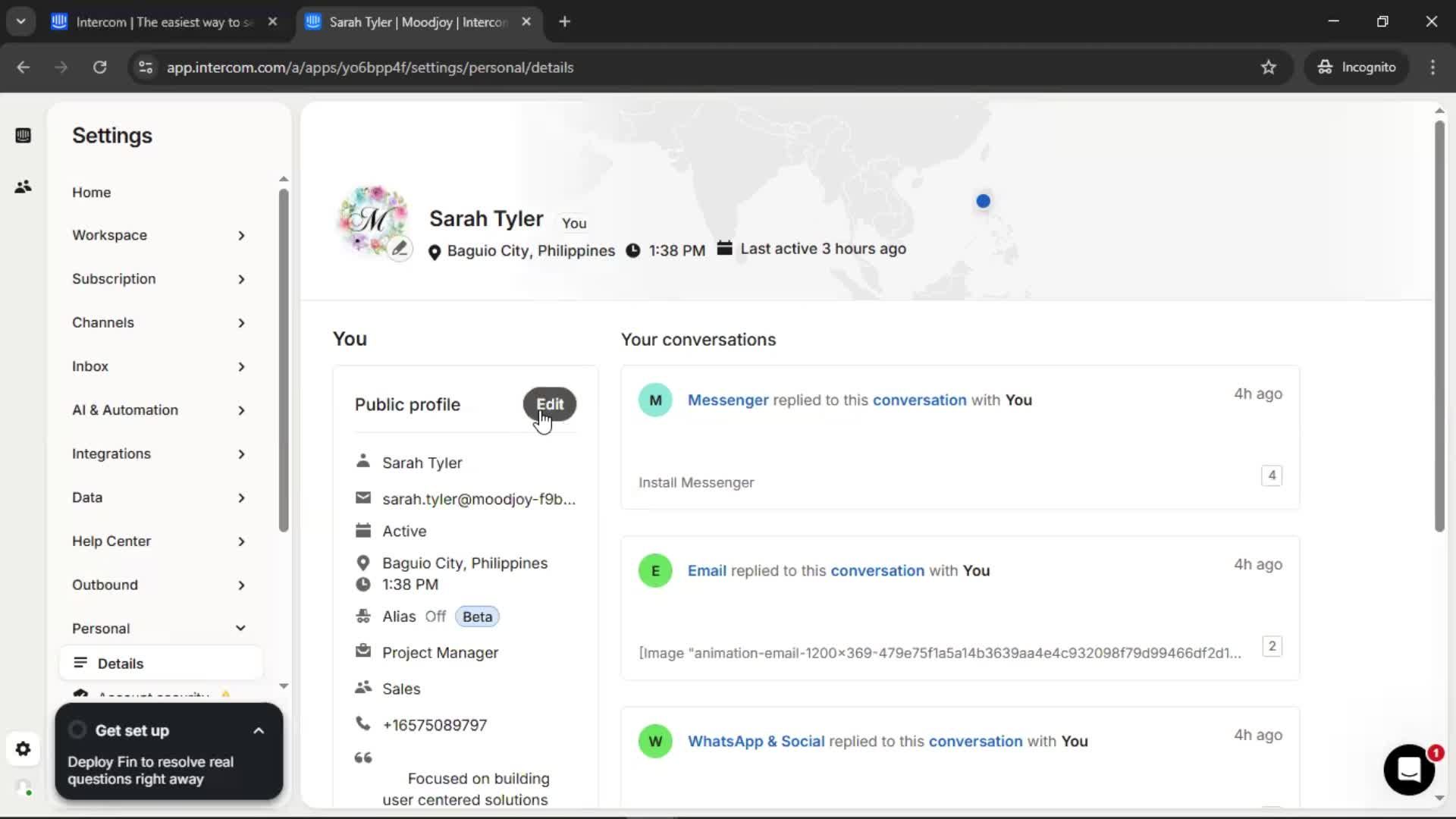Updating your profile screenshot