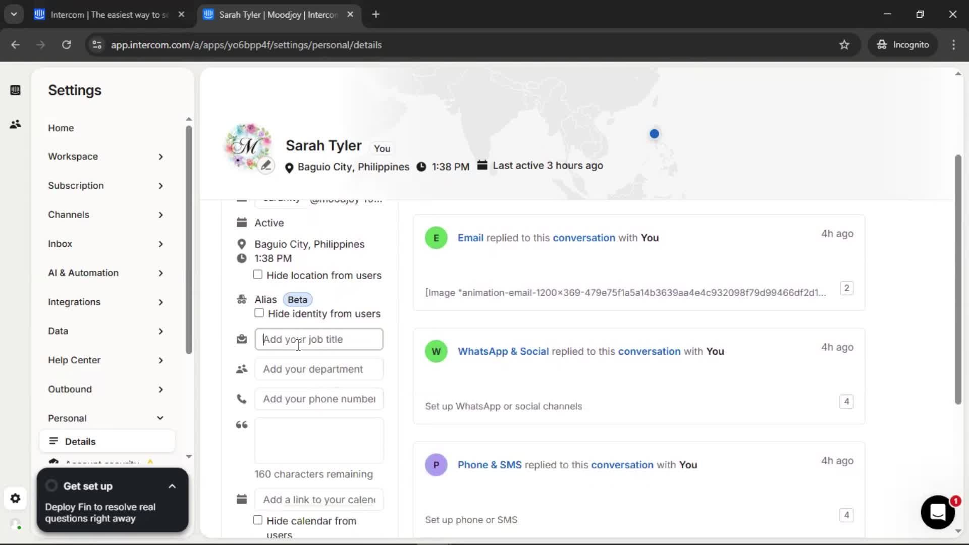 Updating your profile screenshot
