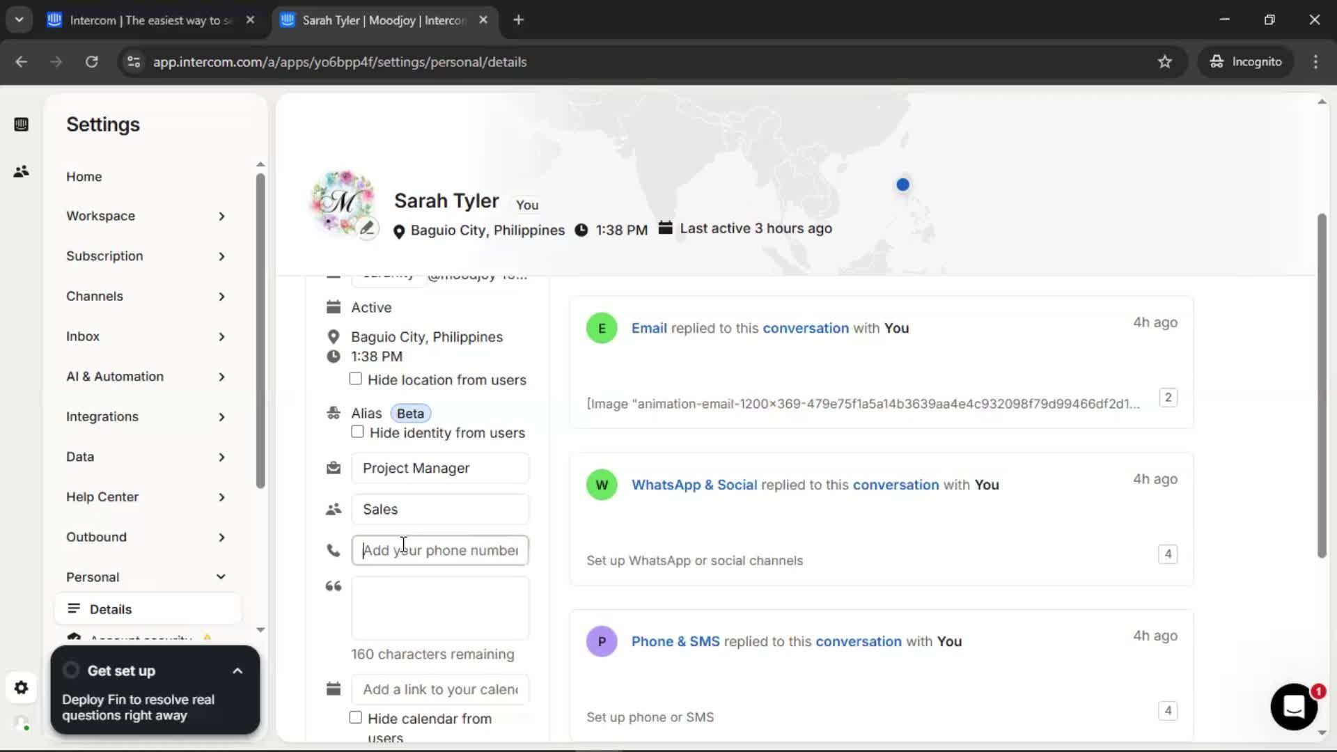 Updating your profile screenshot
