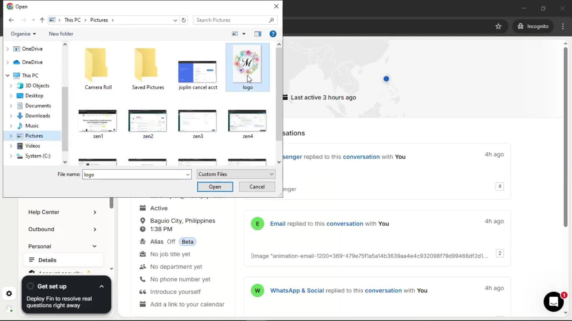 Updating your profile screenshot