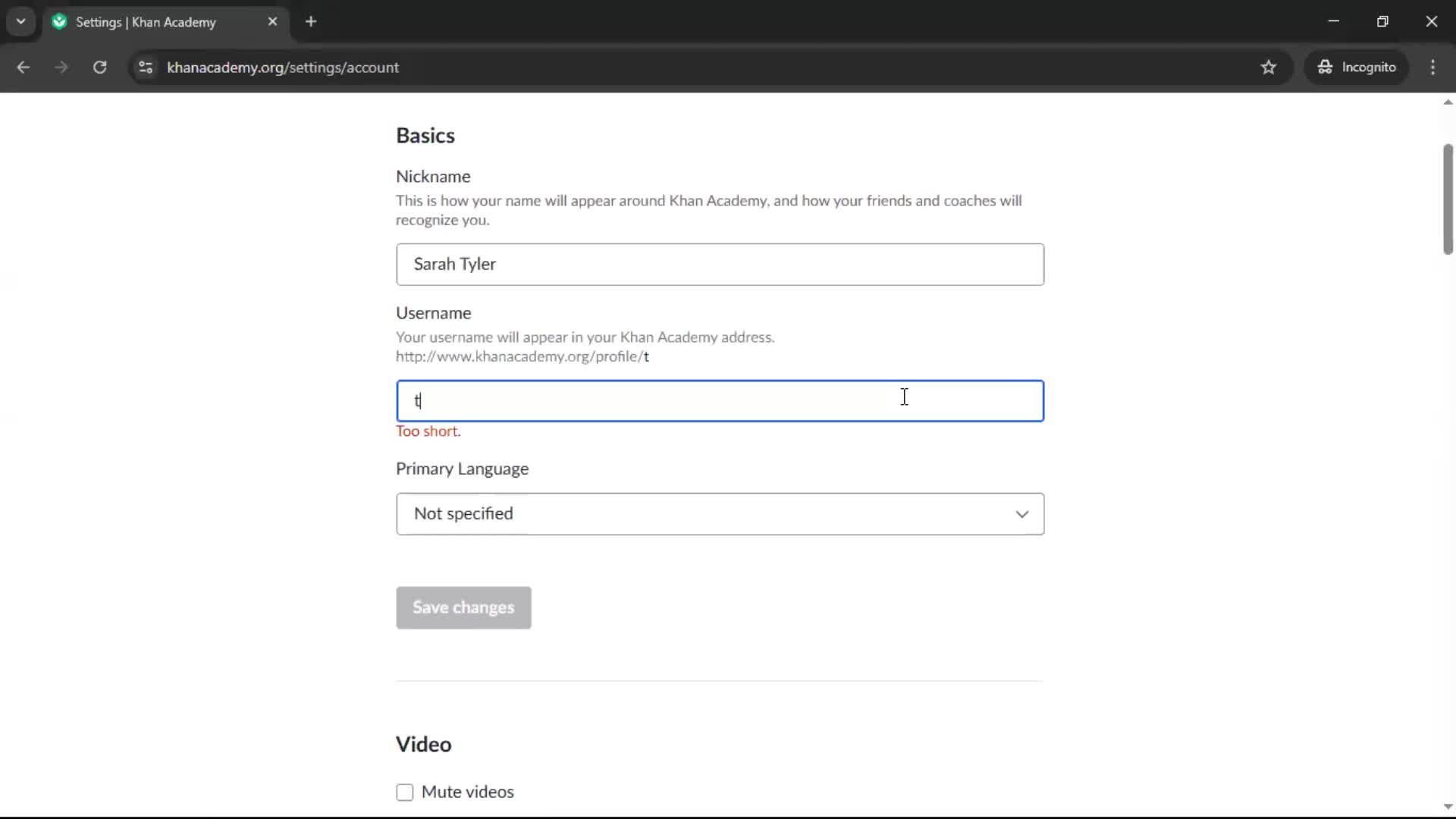 Updating your profile screenshot