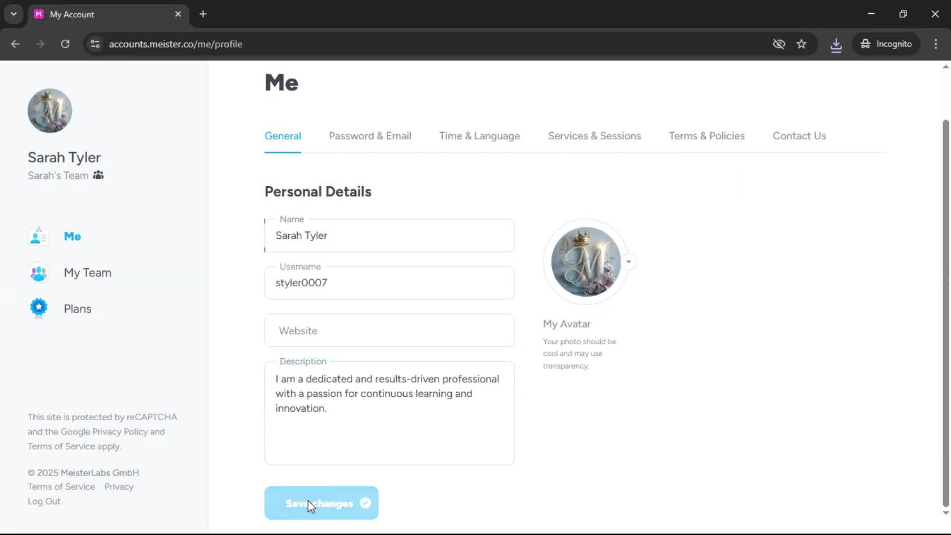 Updating your profile screenshot