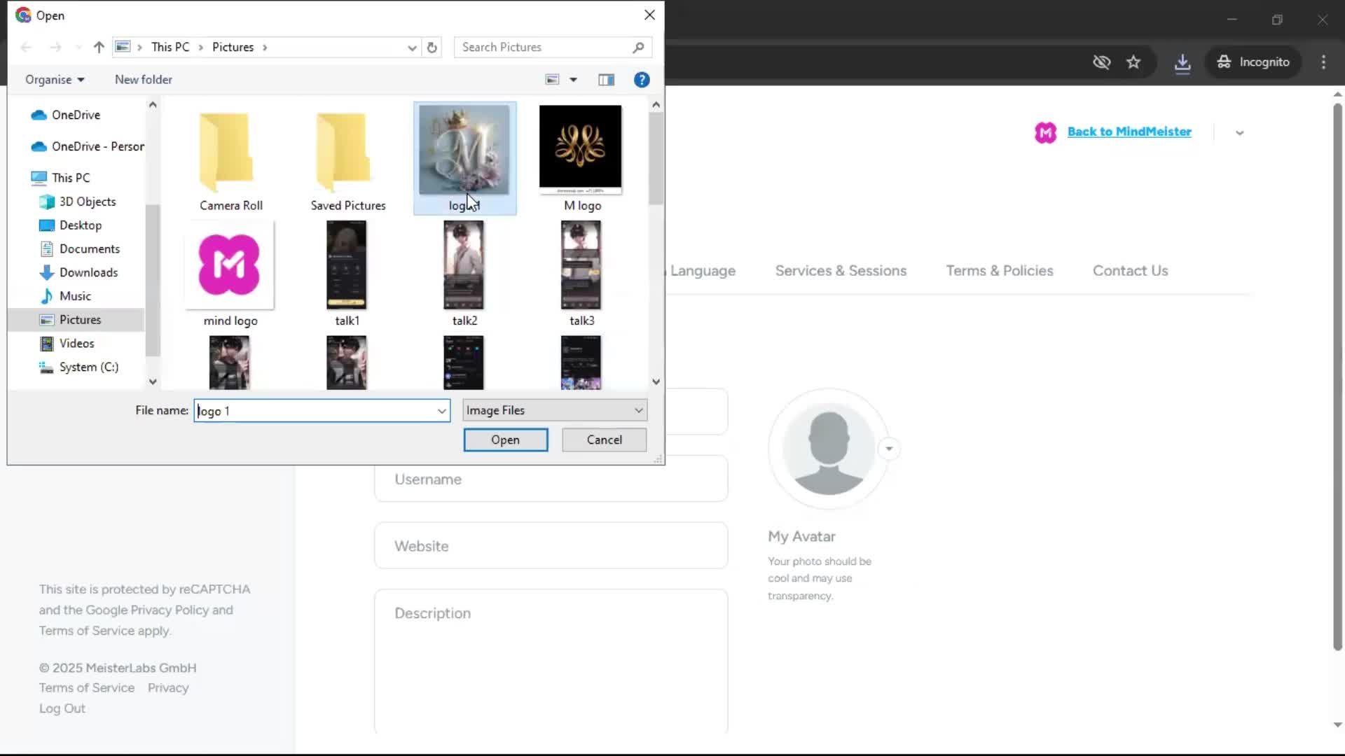 Updating your profile screenshot
