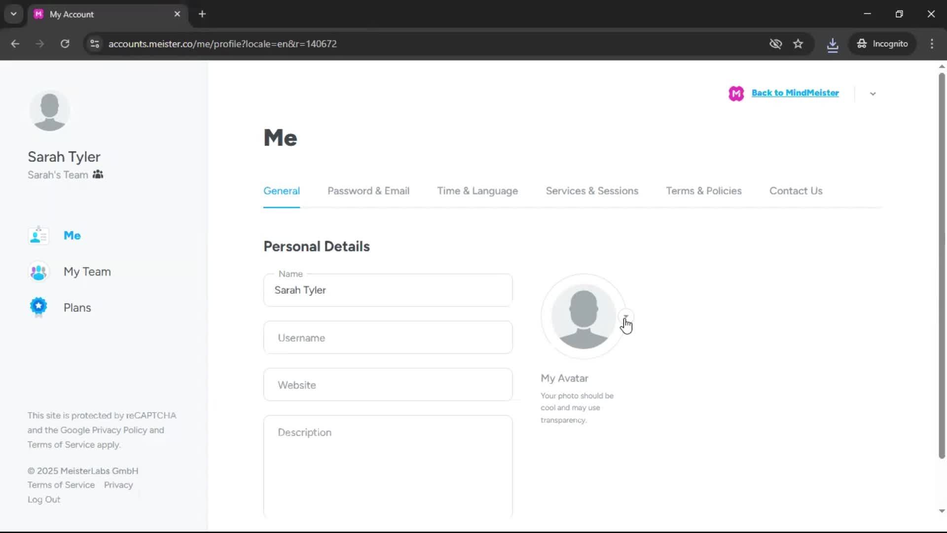 Updating your profile screenshot