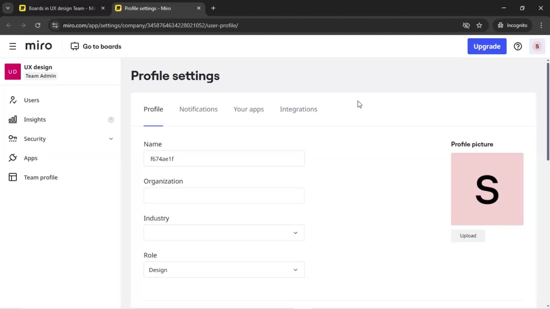 Updating your profile screenshot