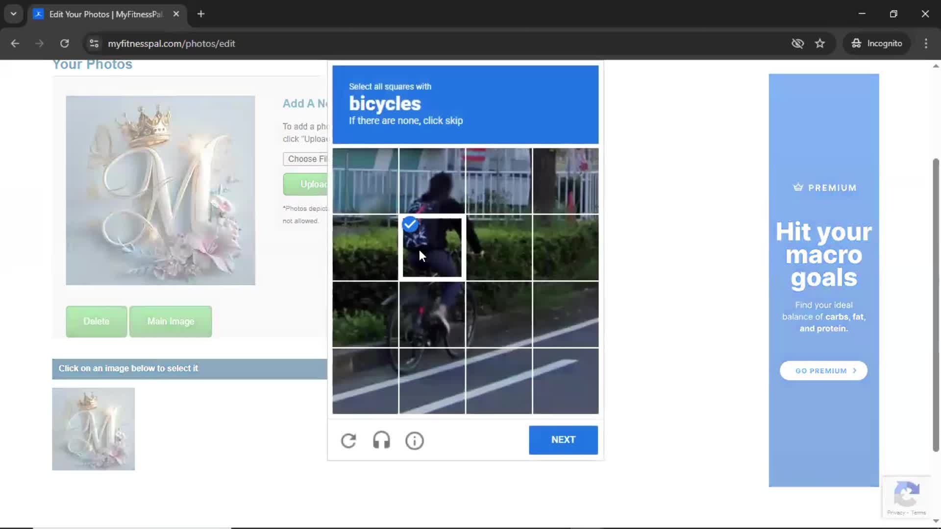 Updating your profile screenshot