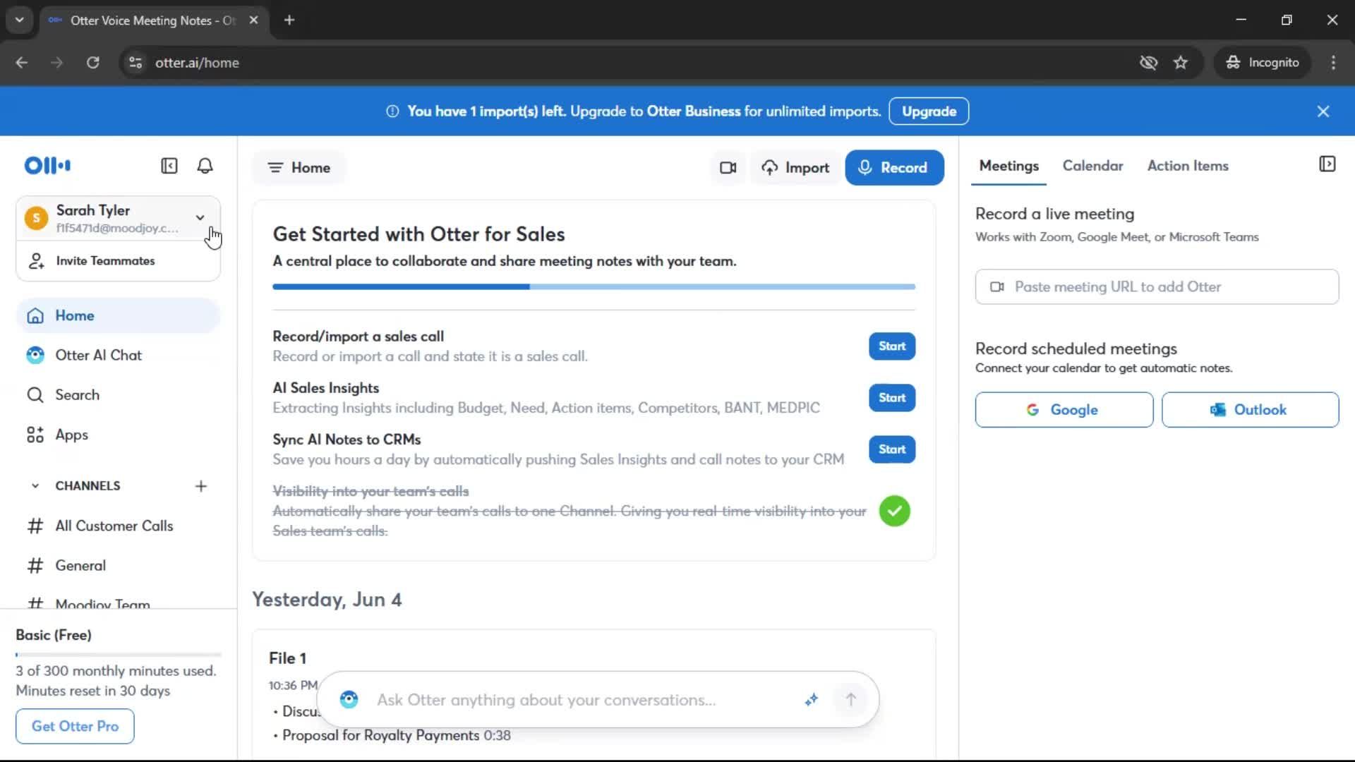 Updating your profile screenshot