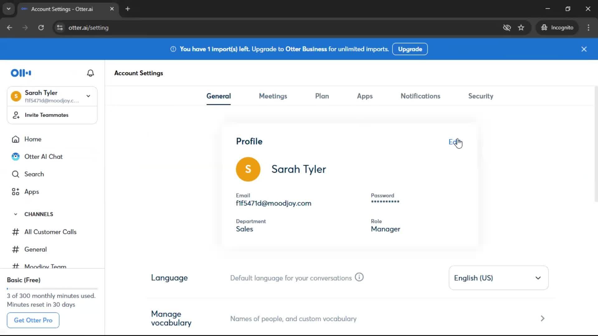 Updating your profile screenshot