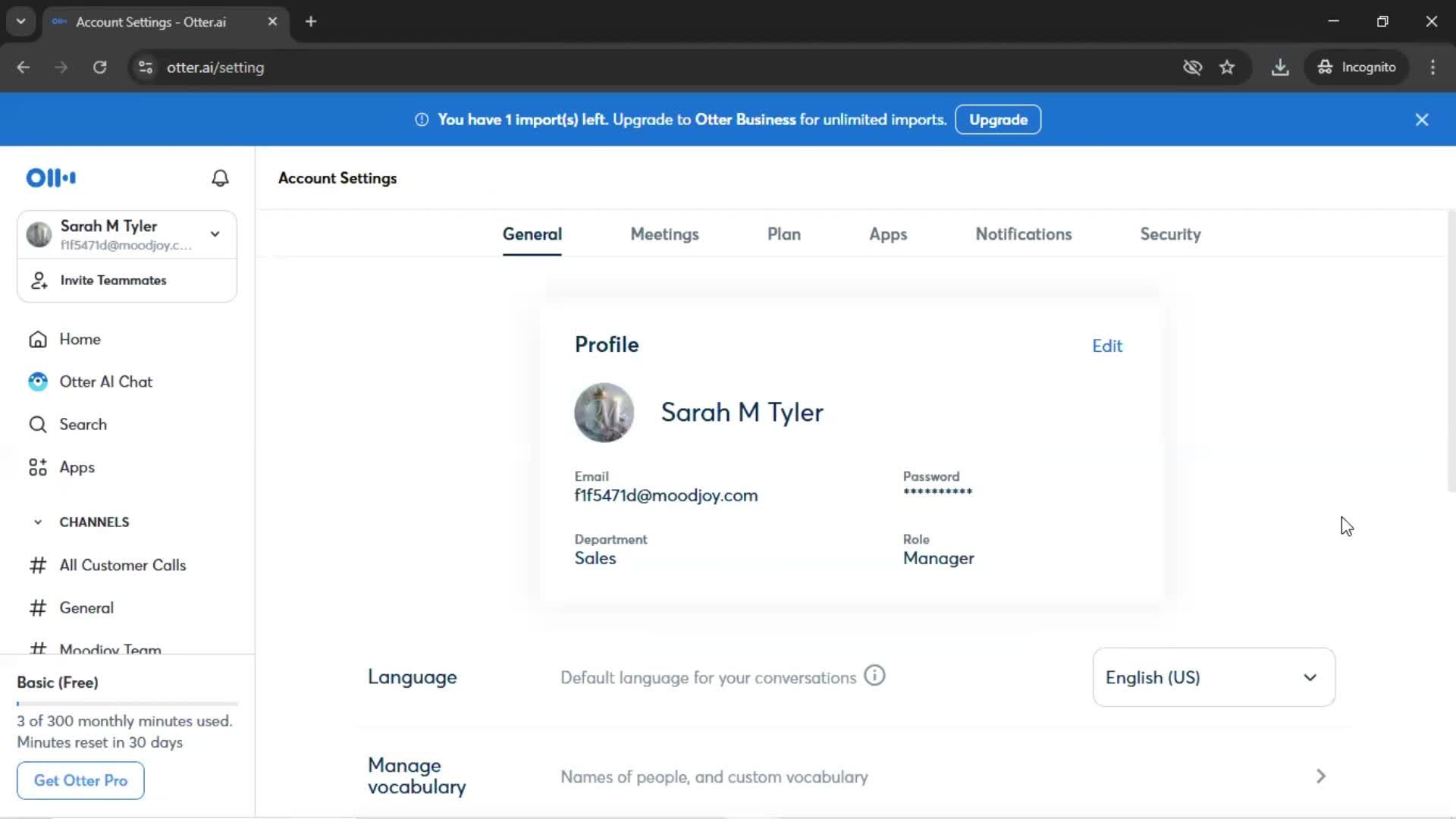 Updating your profile screenshot