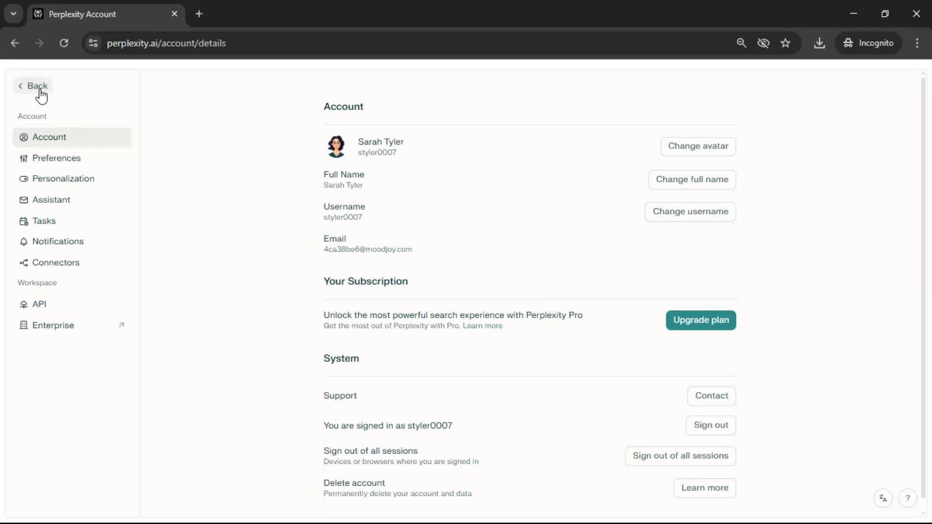 Updating your profile screenshot