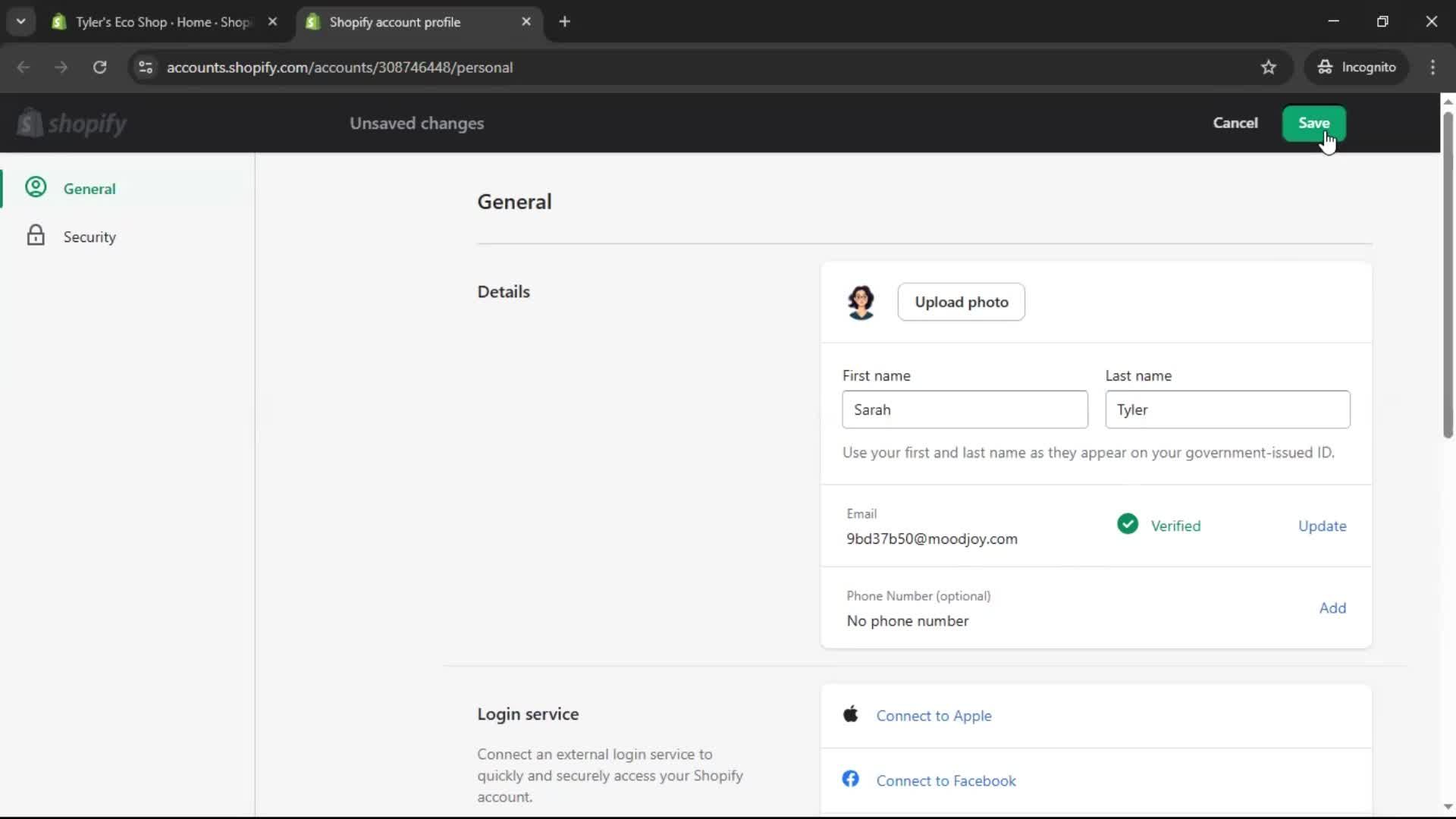 Updating your profile screenshot