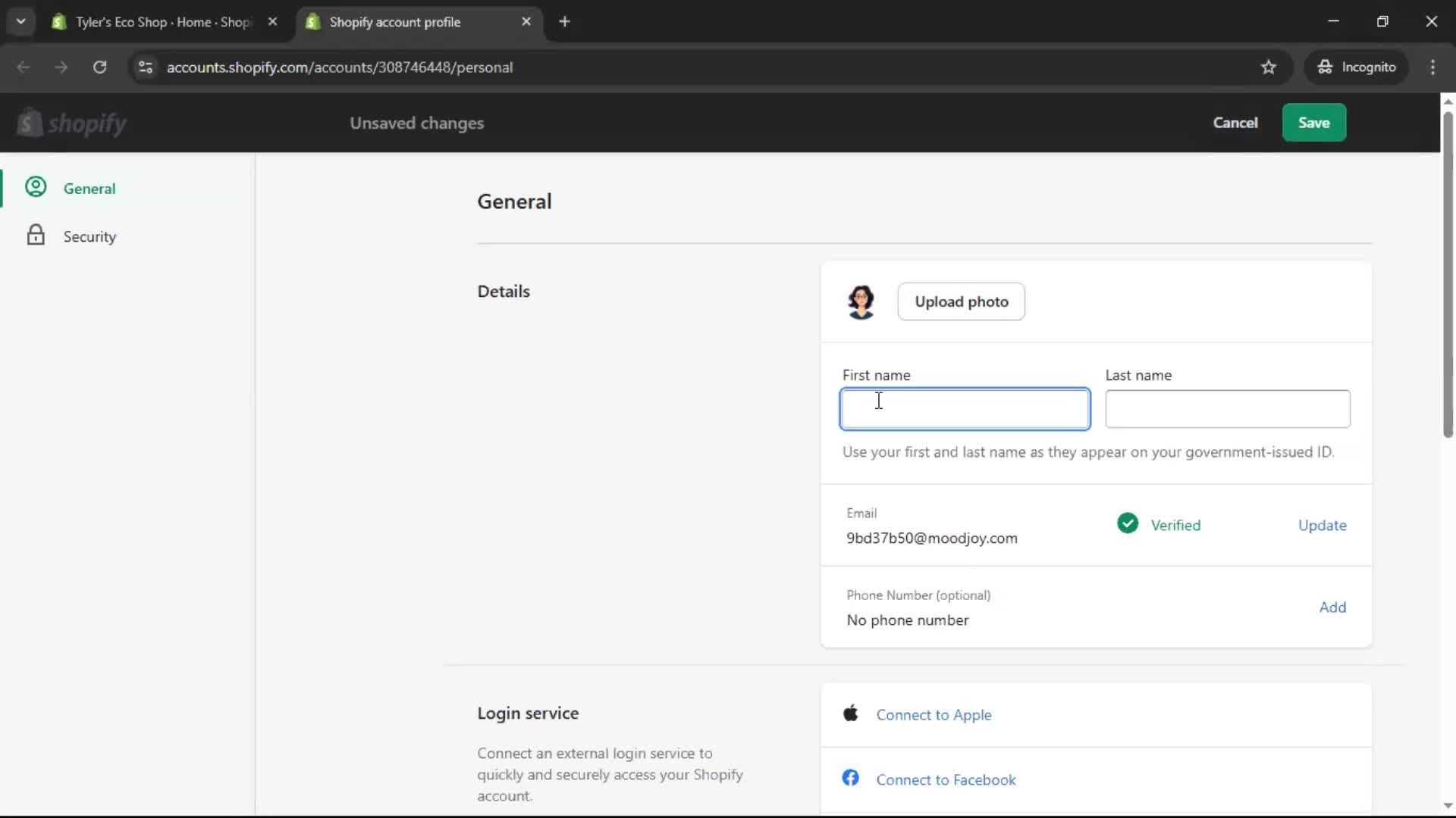 Updating your profile screenshot