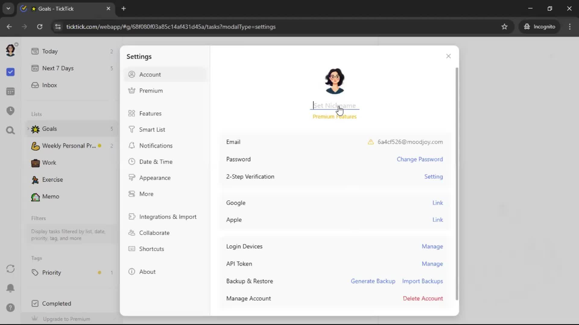 Updating your profile screenshot