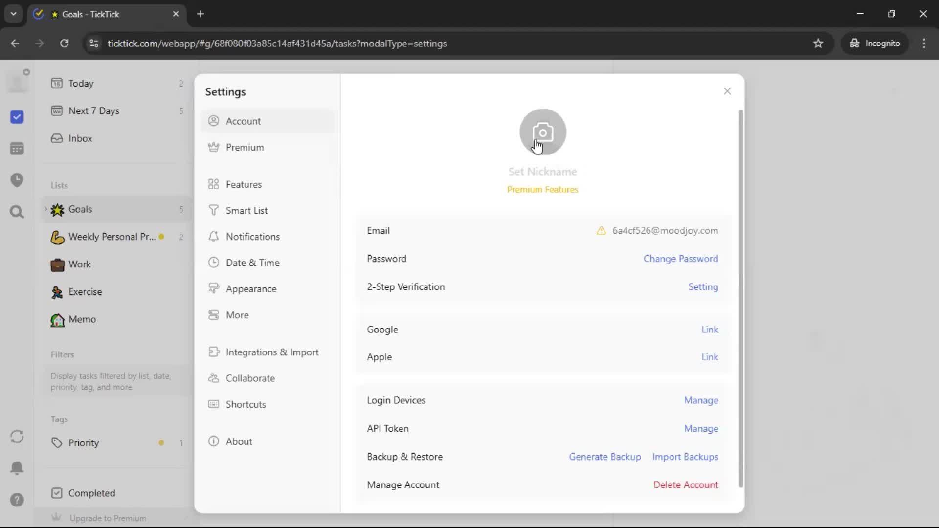 Updating your profile screenshot
