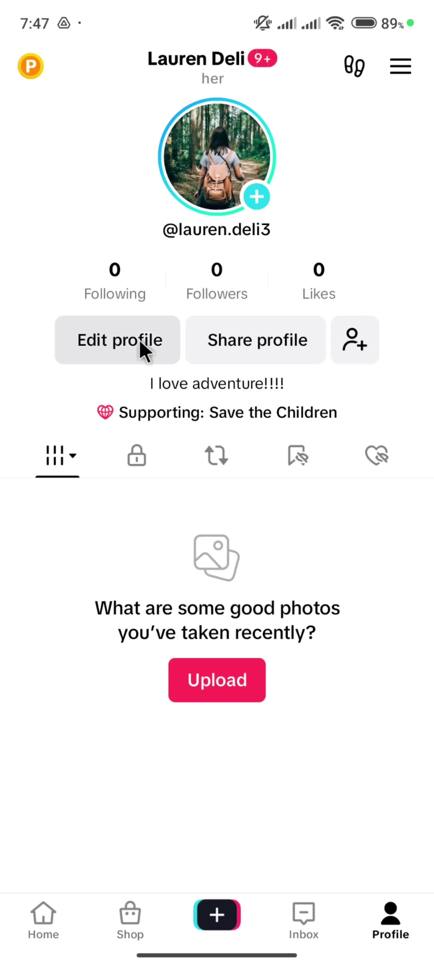 Updating your profile on TikTok video thumbnail