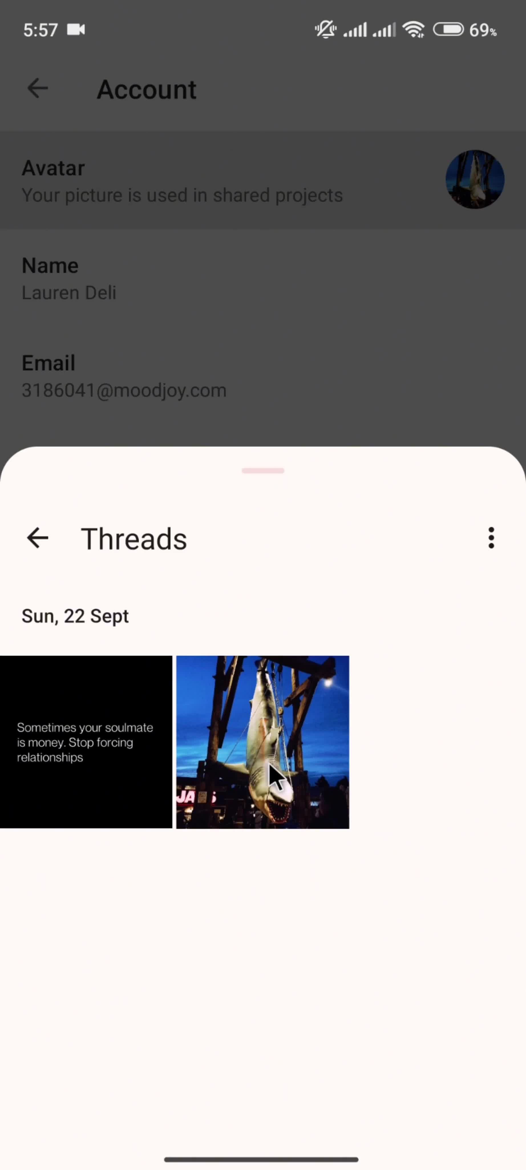 Updating your profile screenshot