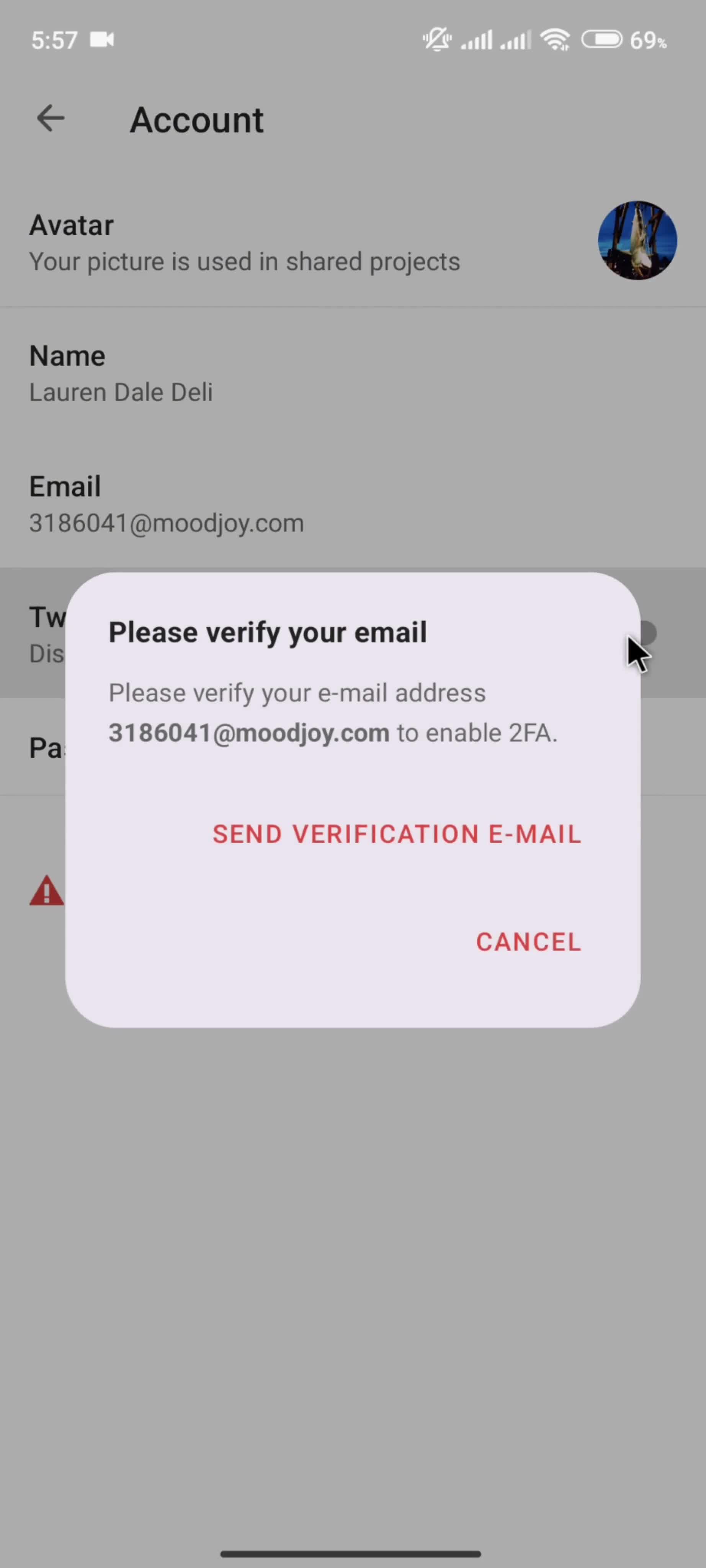 Updating your profile screenshot