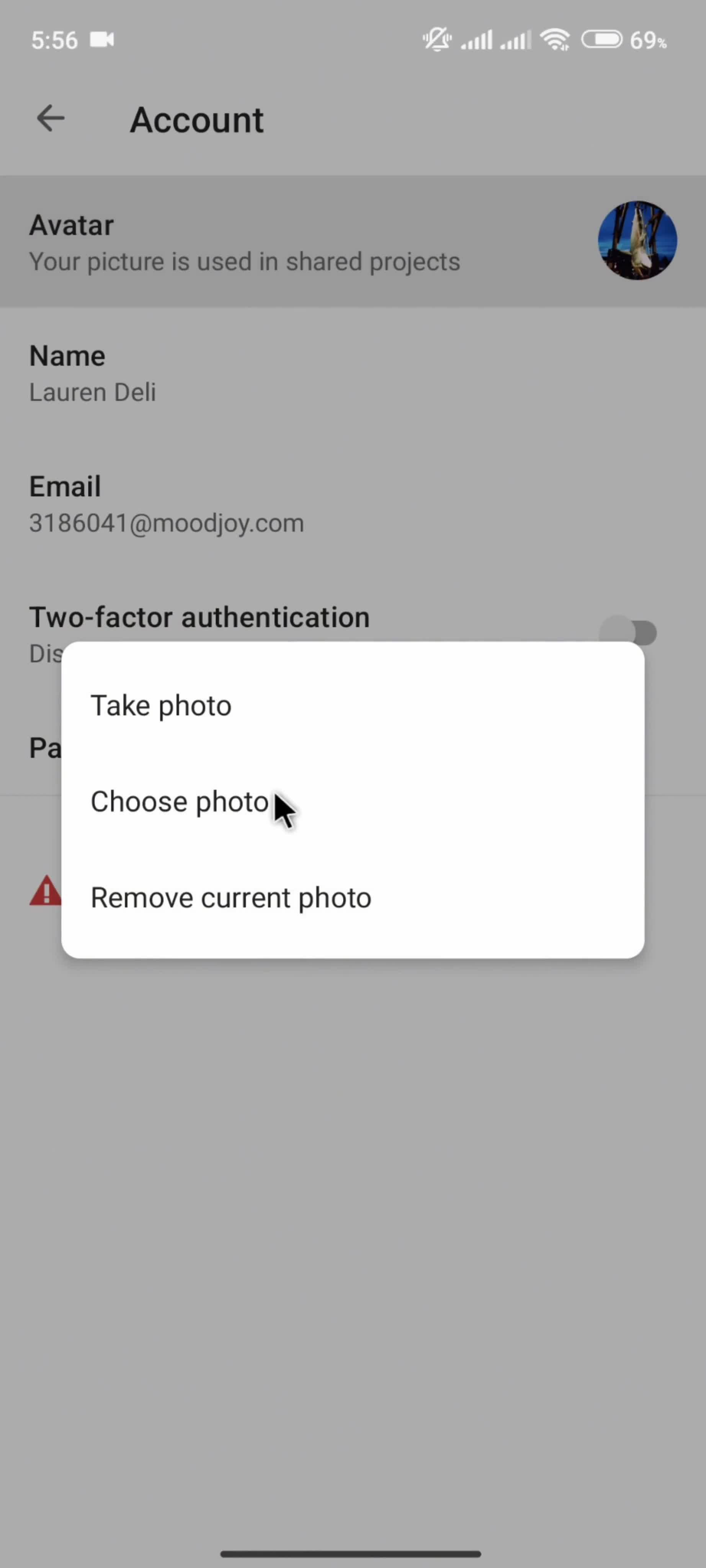 Updating your profile screenshot