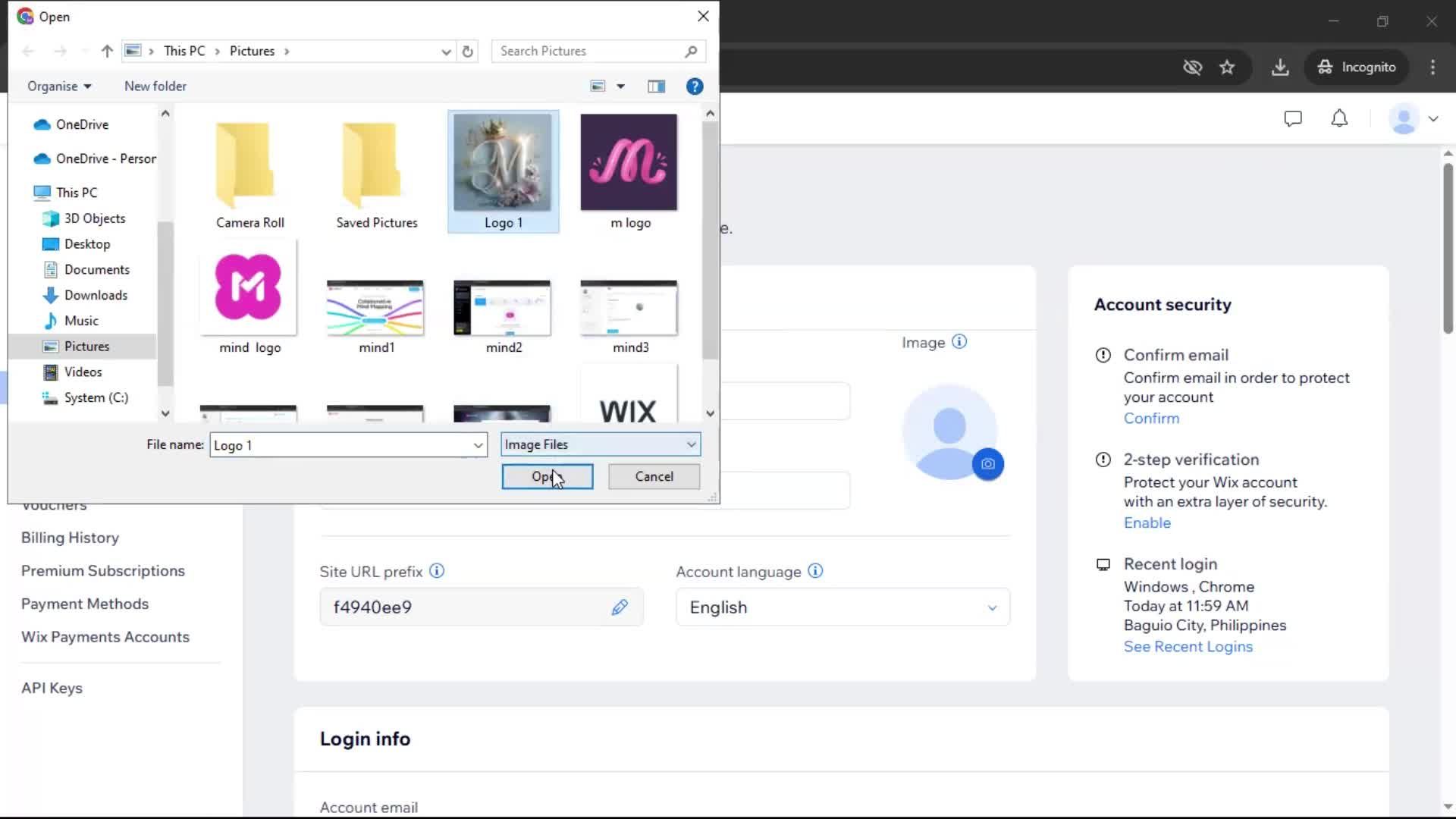 Updating your profile screenshot