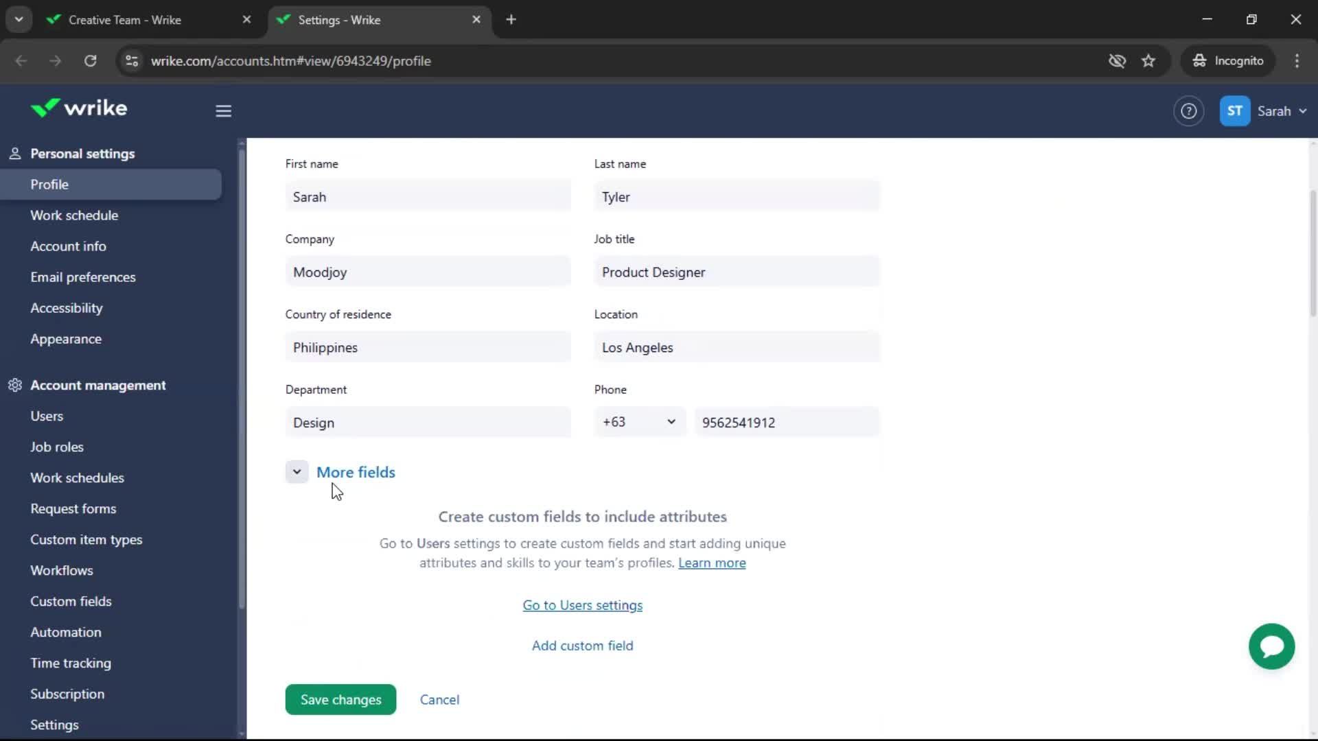 Updating your profile screenshot