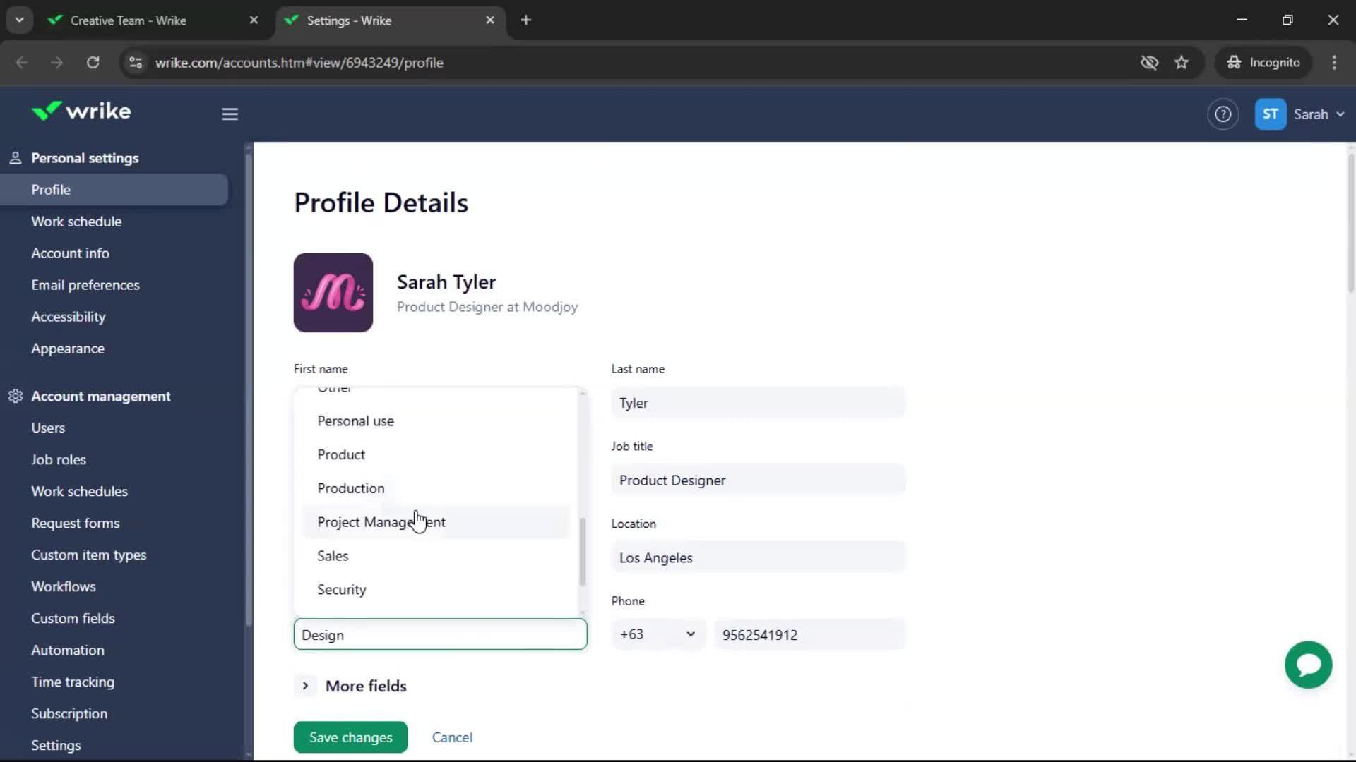 Updating your profile screenshot