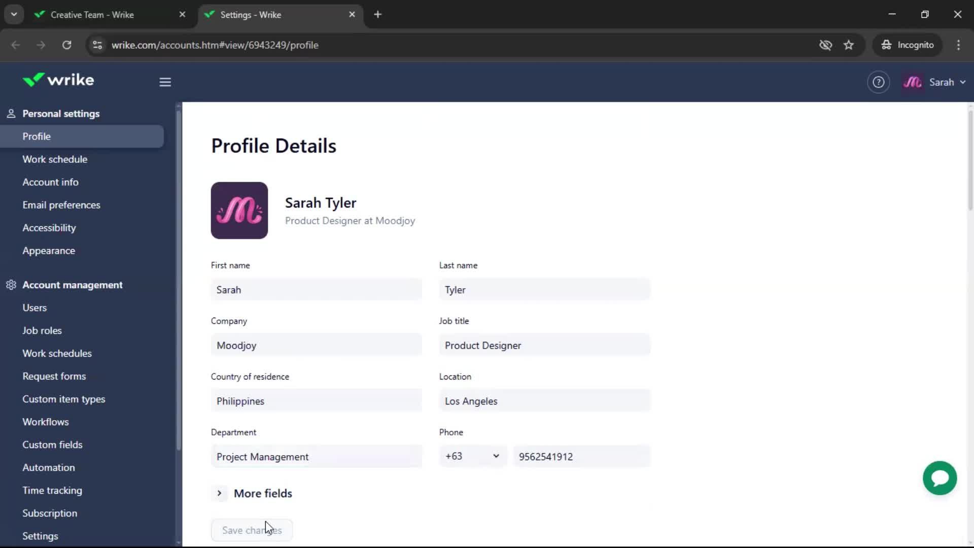 Updating your profile screenshot