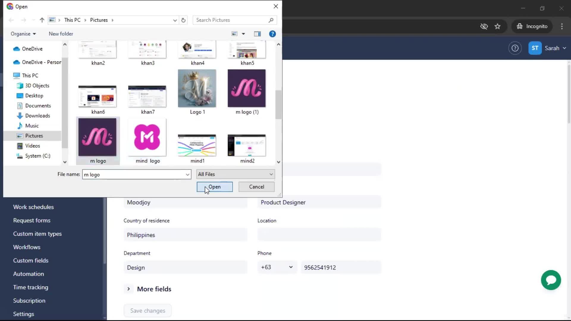 Updating your profile screenshot