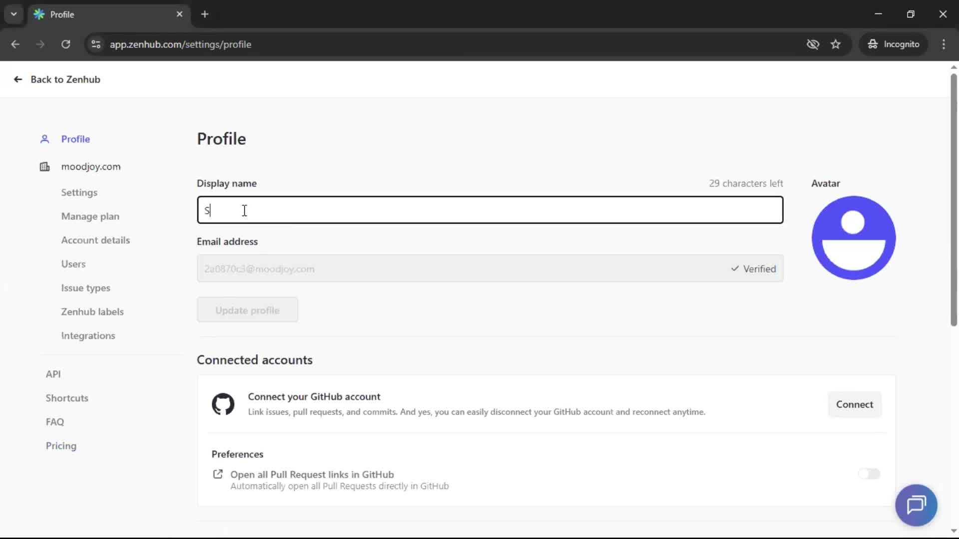 Updating your profile screenshot