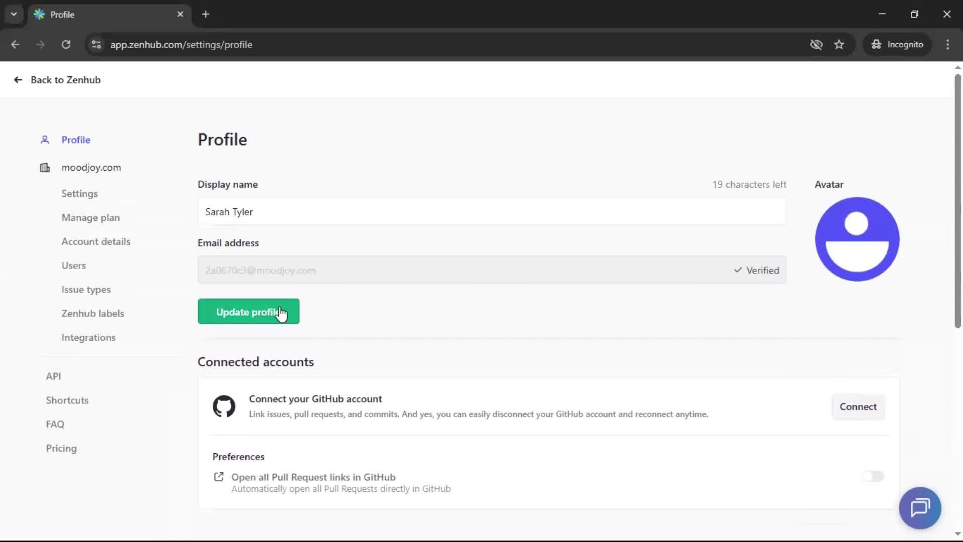 Updating your profile screenshot