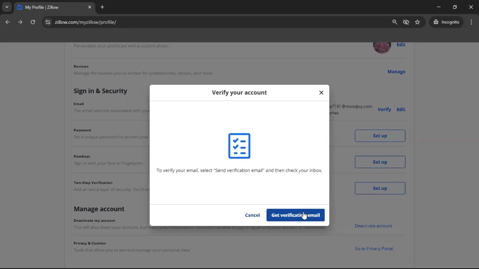 Updating your profile screenshot