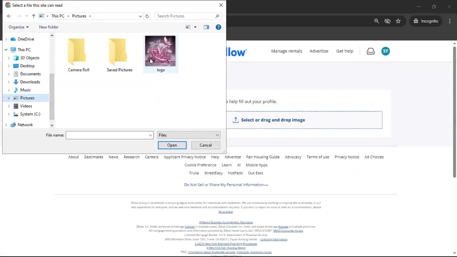 Updating your profile screenshot