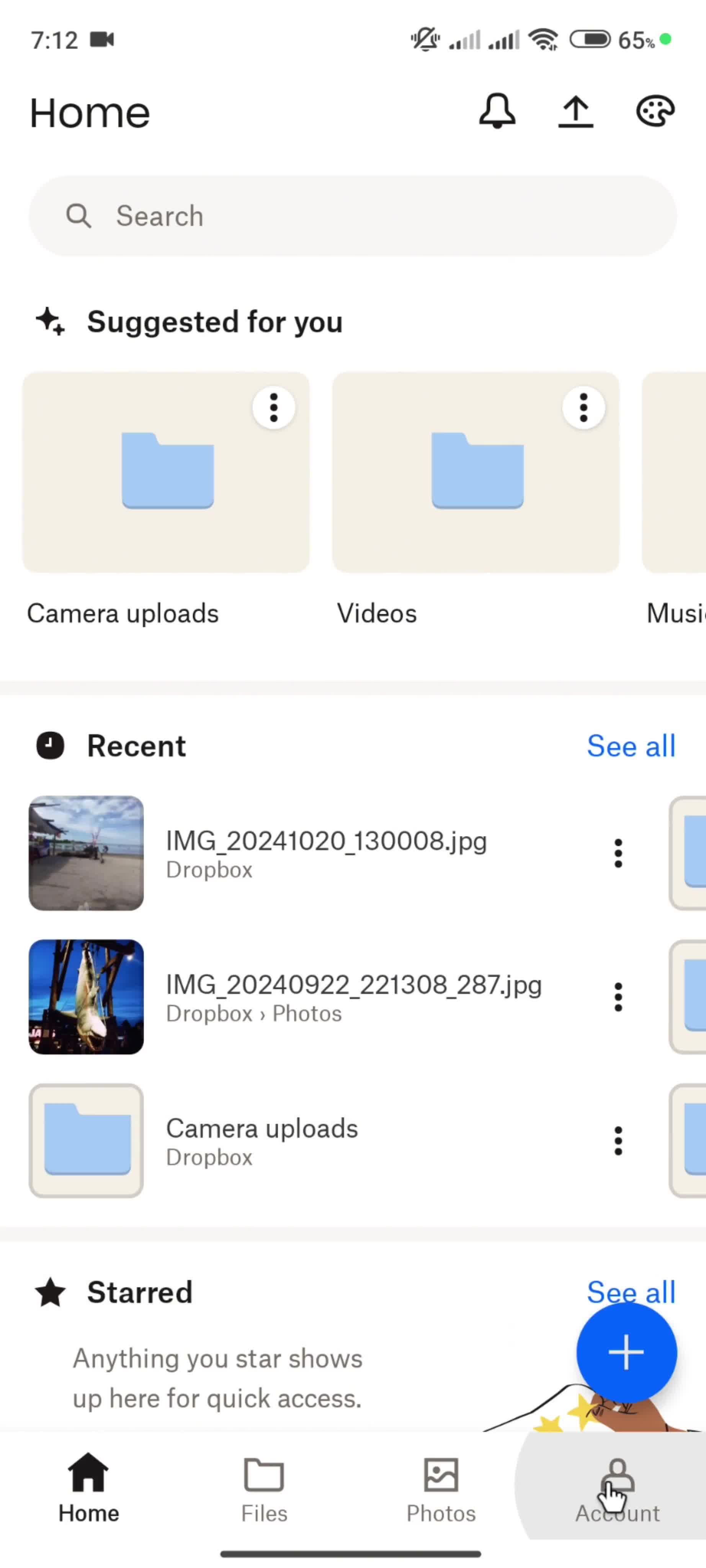 Updating profile picture screenshot