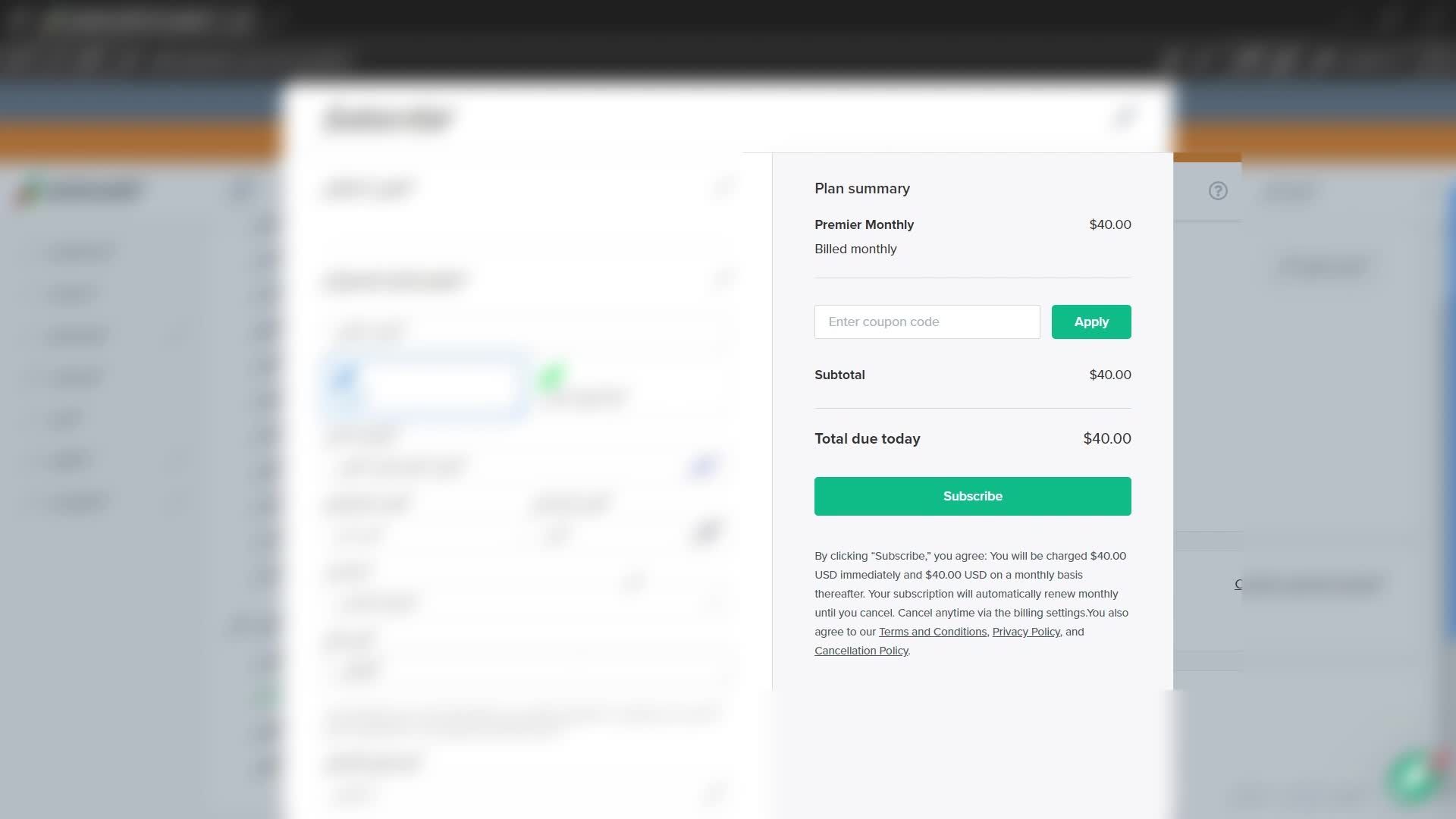 Upgrading your account screenshot