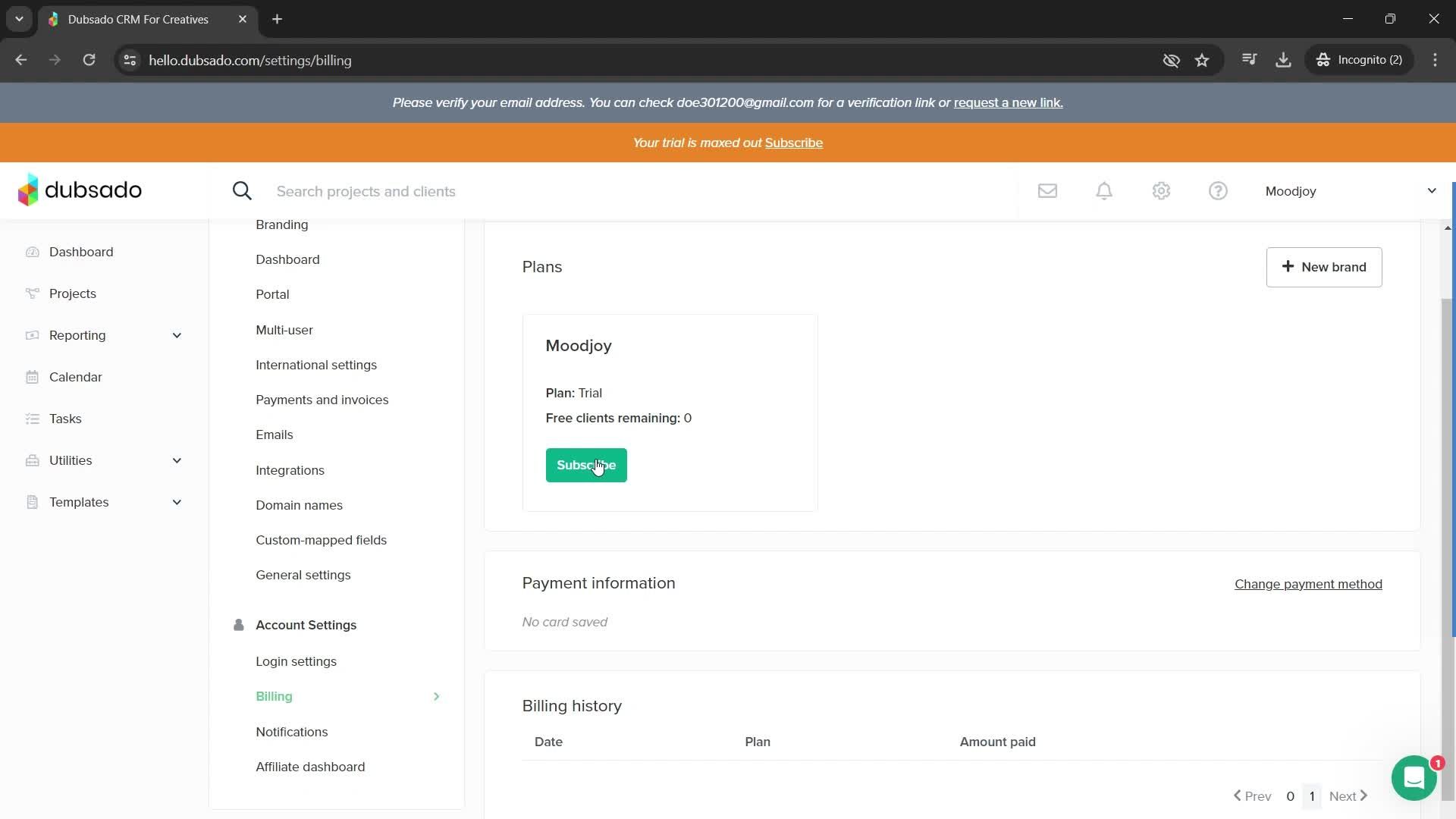 Upgrading your account screenshot