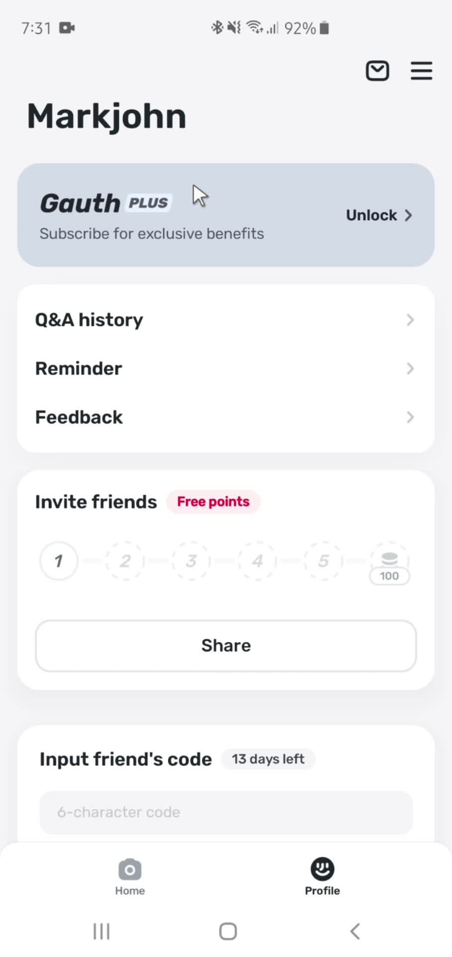 Upgrading your subscription screenshot