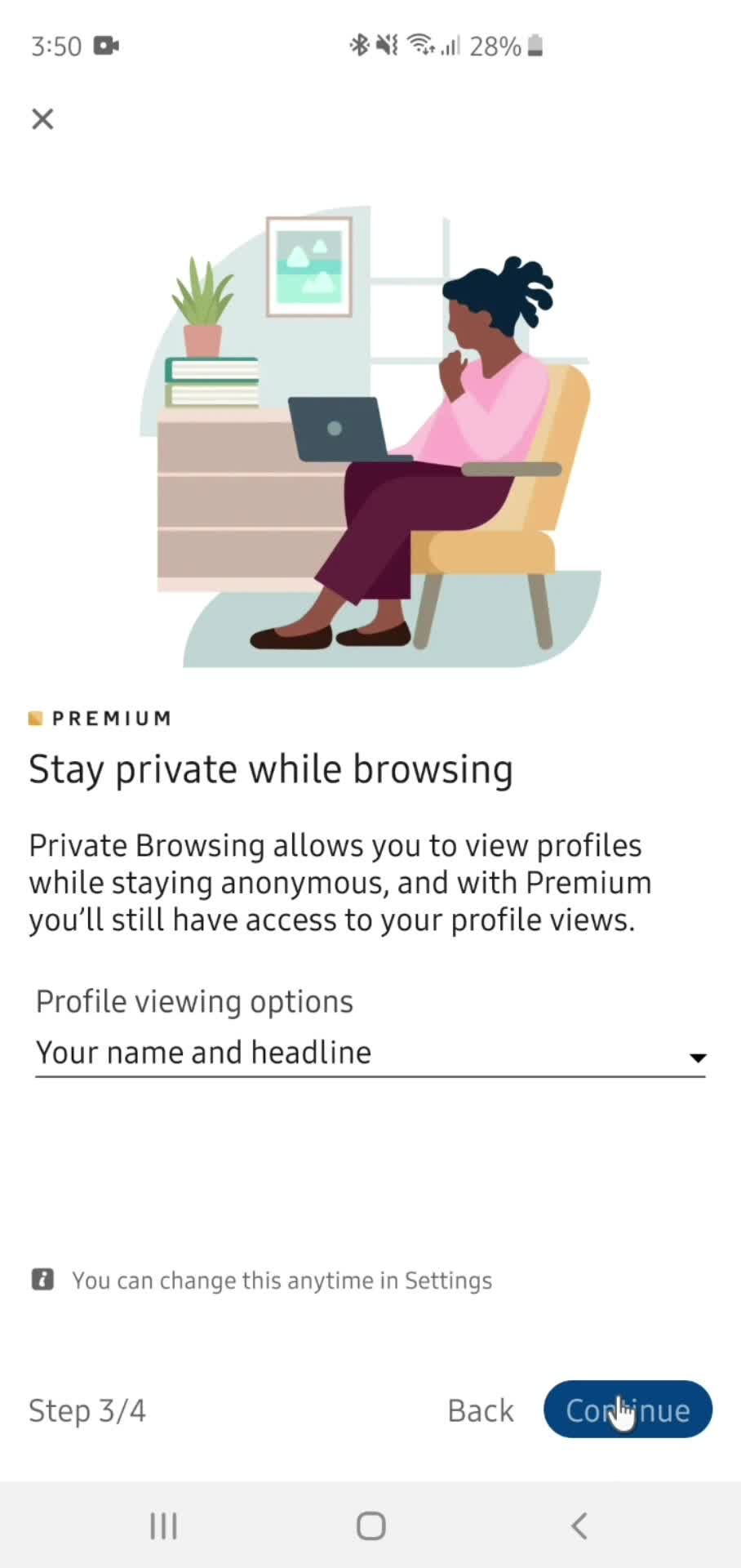 Upgrading your account screenshot
