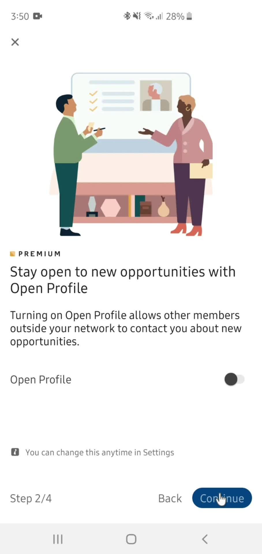 Upgrading your account screenshot