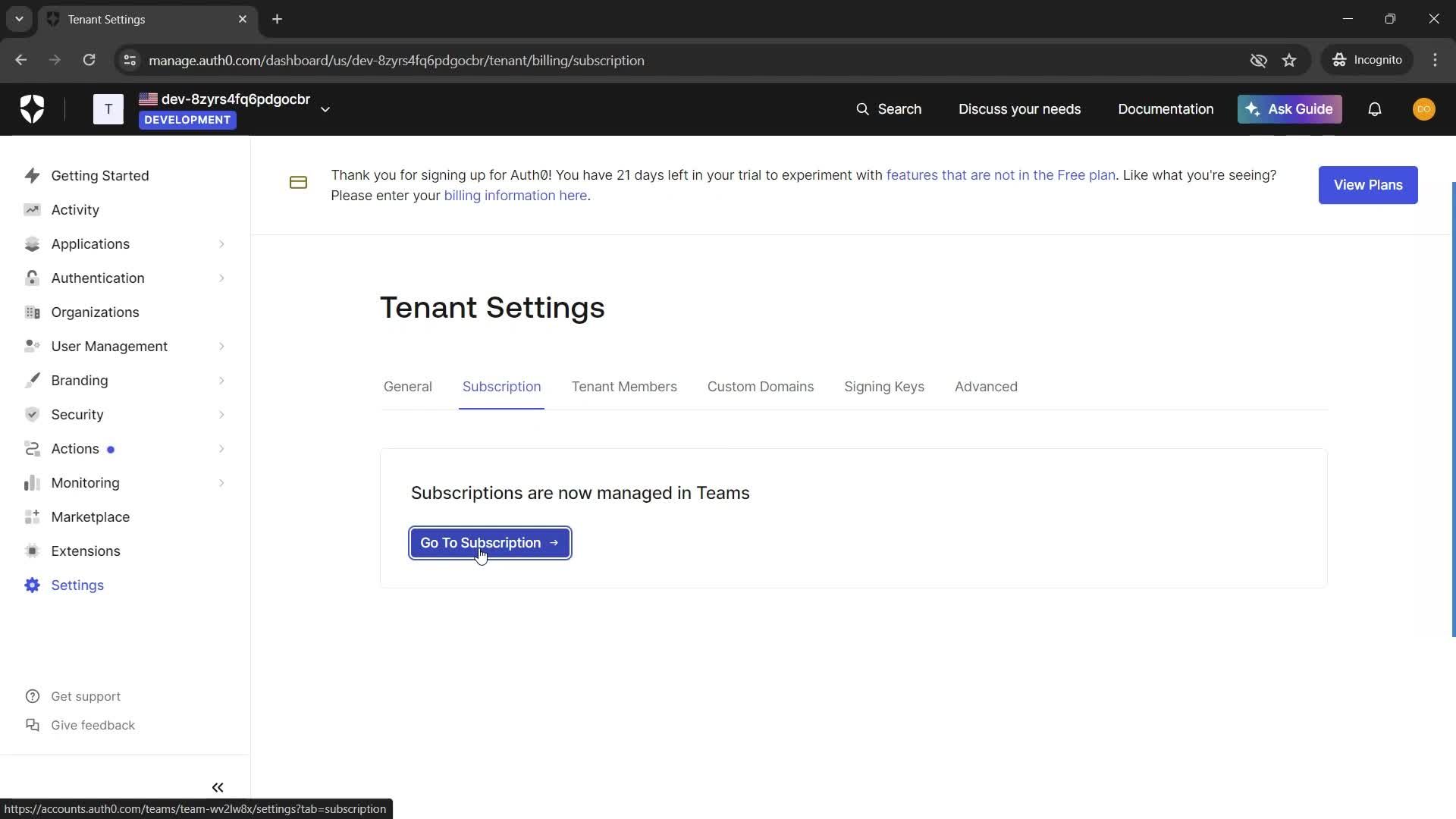 Upgrading your account screenshot