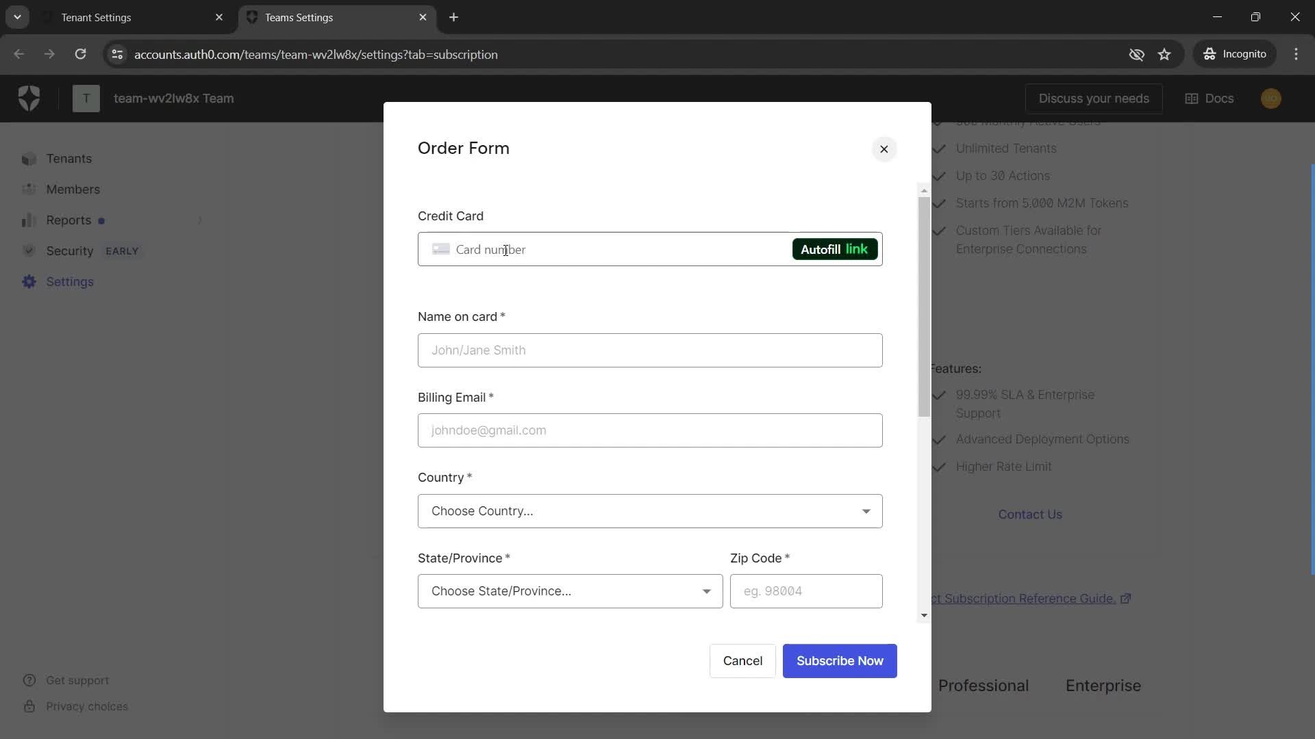 Upgrading your account screenshot