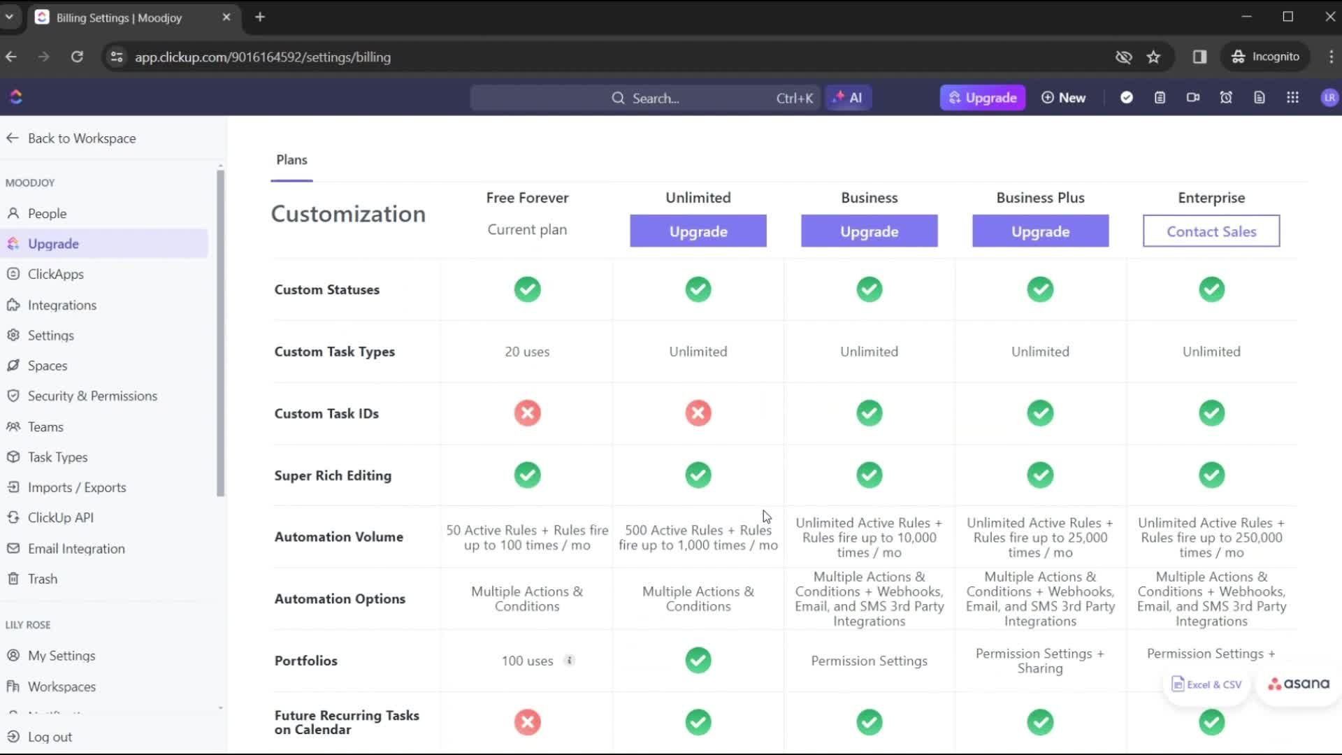 Upgrading your account screenshot