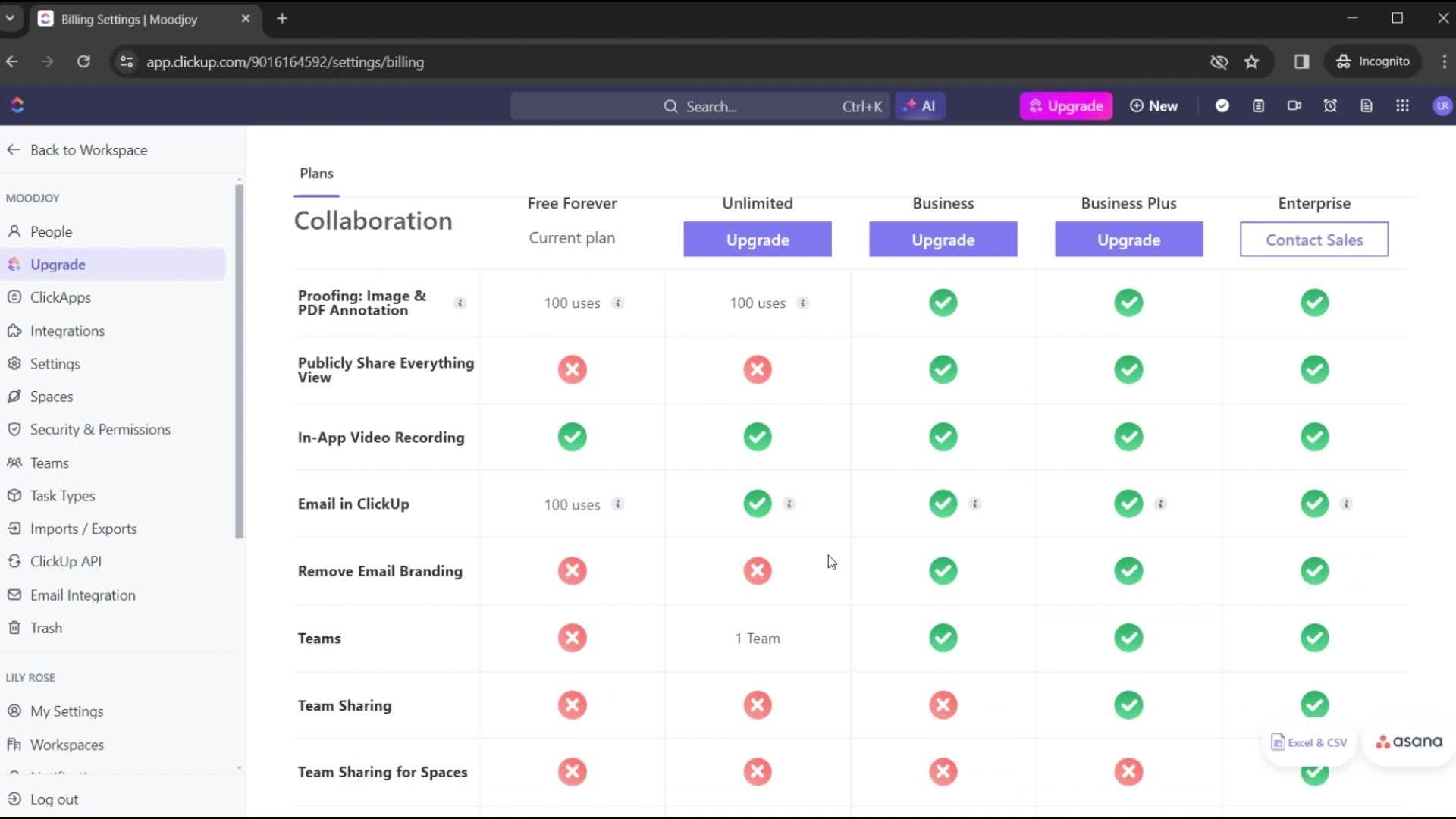 Upgrading your account screenshot