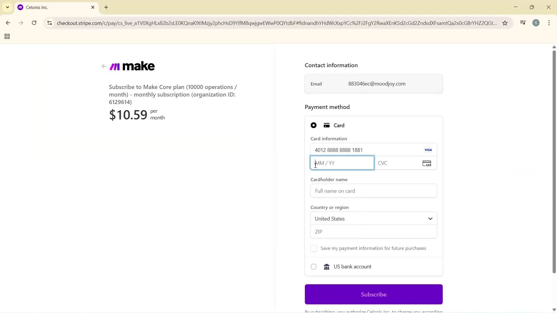 Upgrading your account screenshot